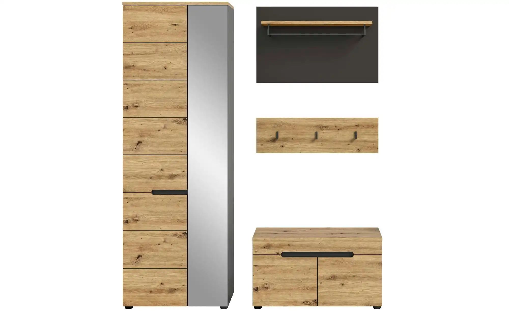 Garderobenkombination  Canu ¦ holzfarben ¦ Maße (cm): B: 160 H: 190 T: 37.0 günstig online kaufen
