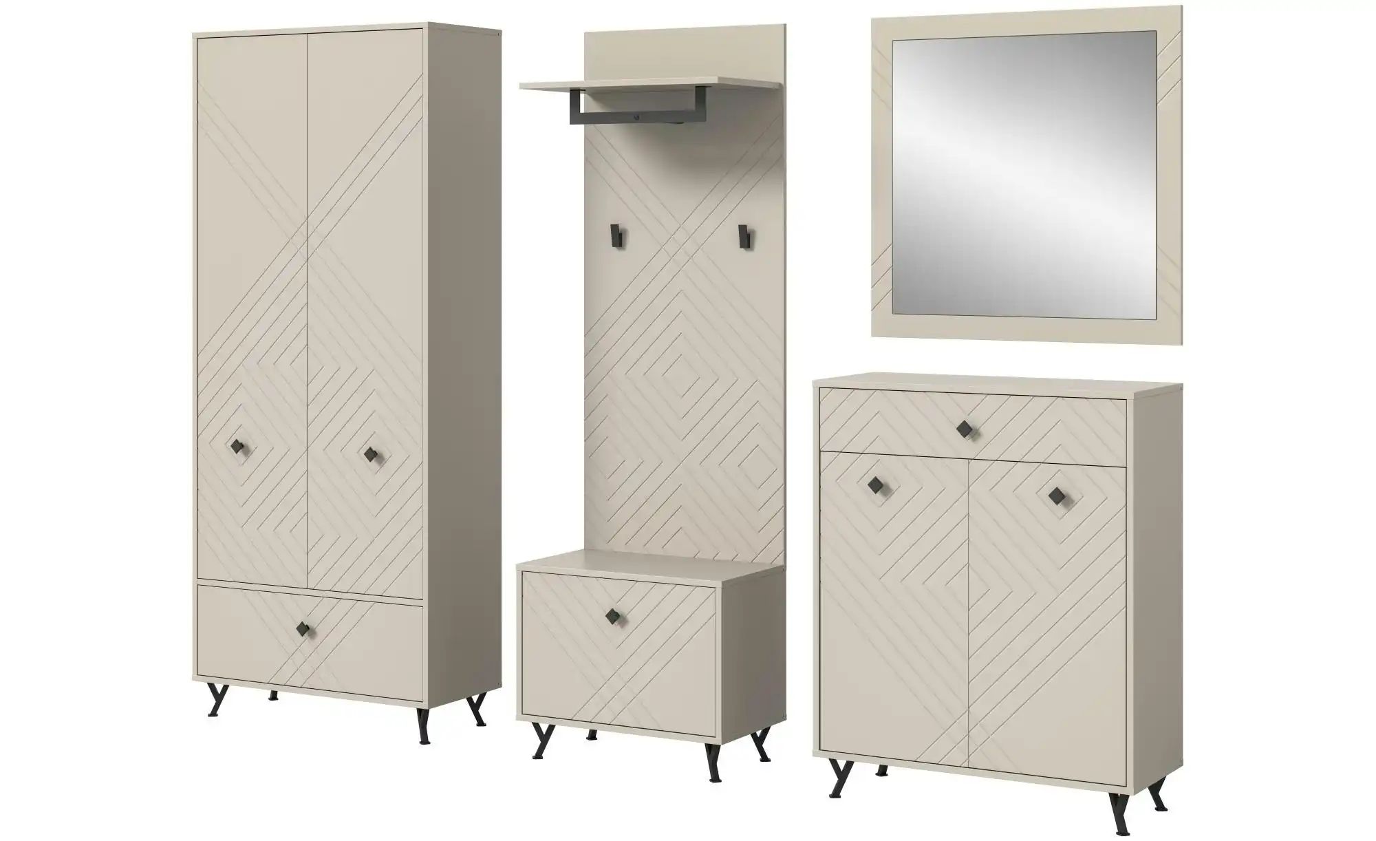 Garderobenkombination  Notes ¦ beige ¦ Maße (cm): B: 250 H: 190 T: 35.0 Gar günstig online kaufen