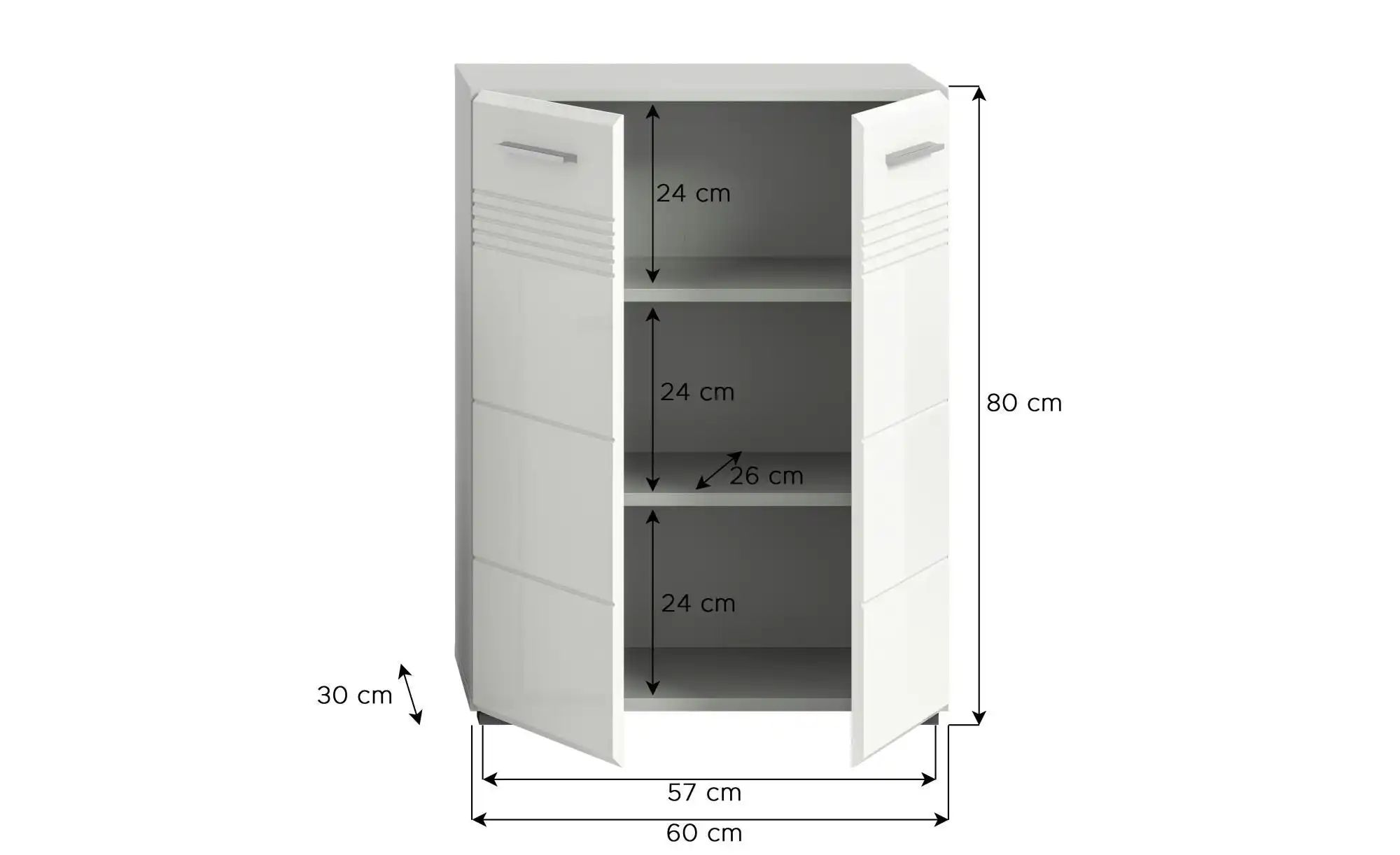 Midischrank  Caputher See ¦ weiß ¦ Maße (cm): B: 60 H: 80 Schränke > Badsch günstig online kaufen