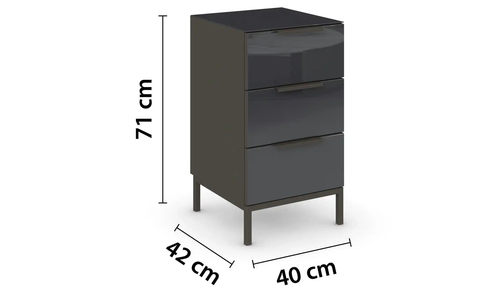 Thumbnail - Nachttisch Frome ¦ schwarz ¦ Maße (cm): B: 40 H: 72 Tische > Nachttische - Höffner