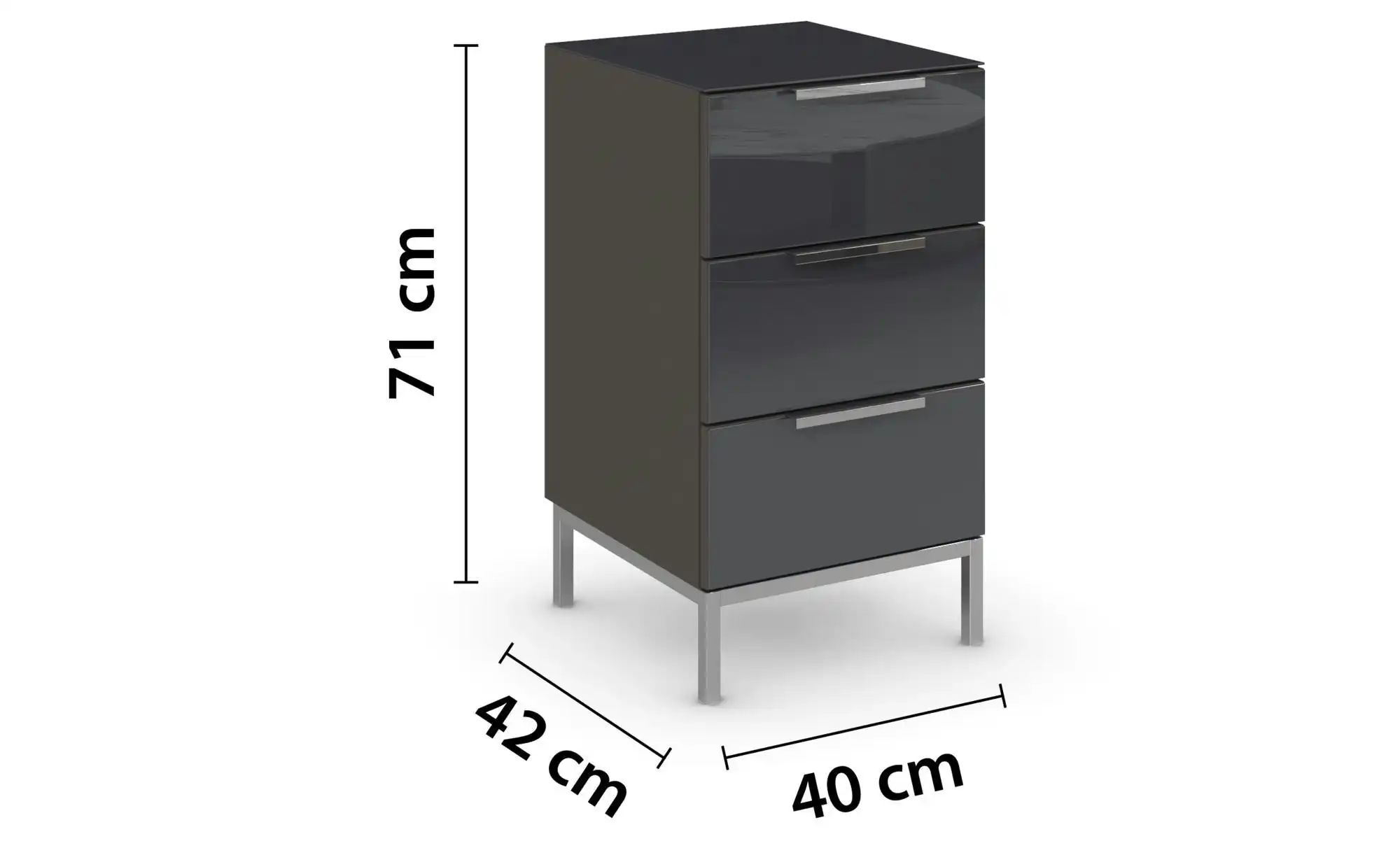 Thumbnail - Nachttisch  Frome ¦ schwarz ¦ Maße (cm): B: 40 H: 72 Tische > Nachttische - Höffner