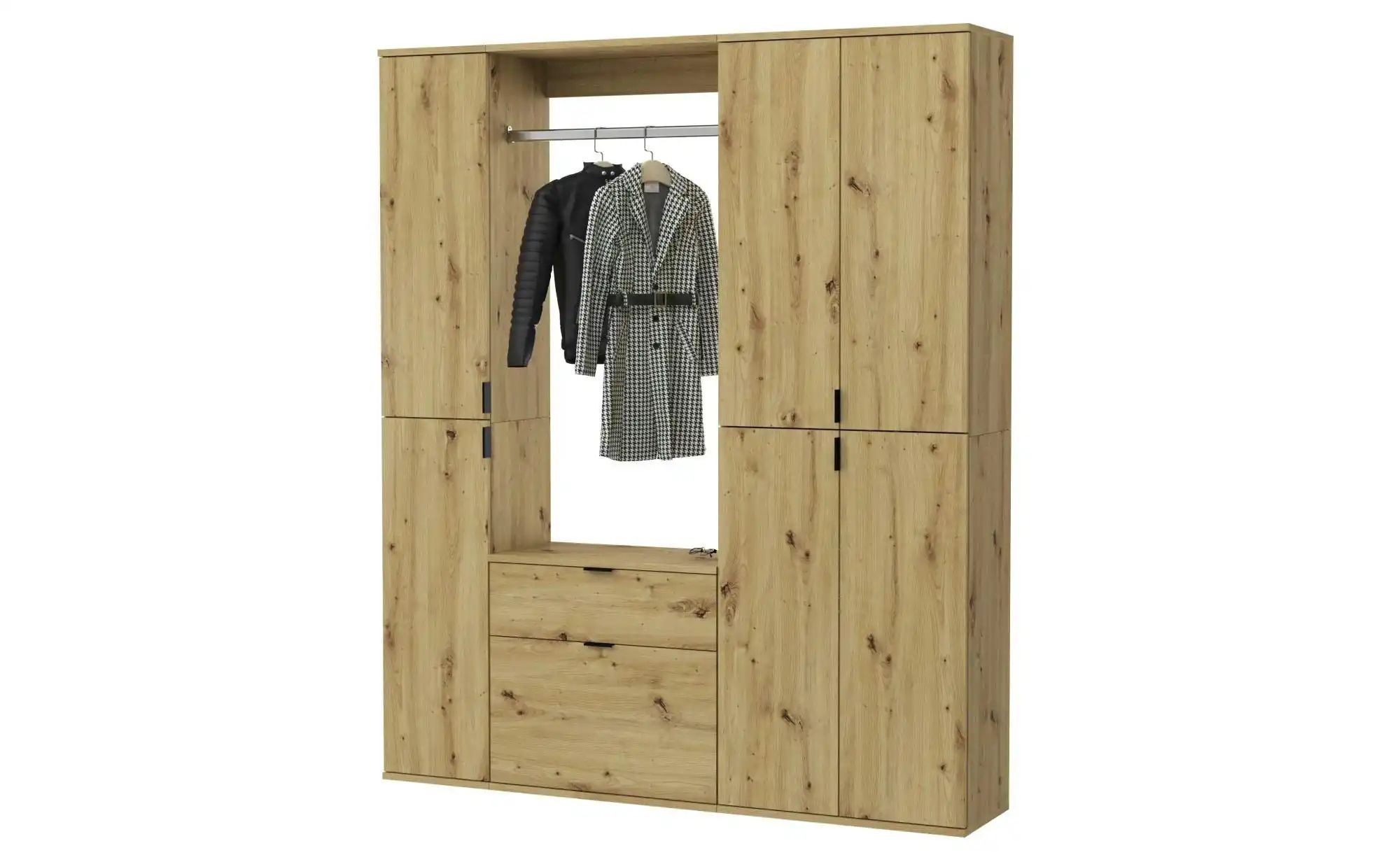 Garderoben-Set  Projekt X ¦ holzfarben ¦ Maße (cm): B: 152 H: 193 T: 34.0 G günstig online kaufen
