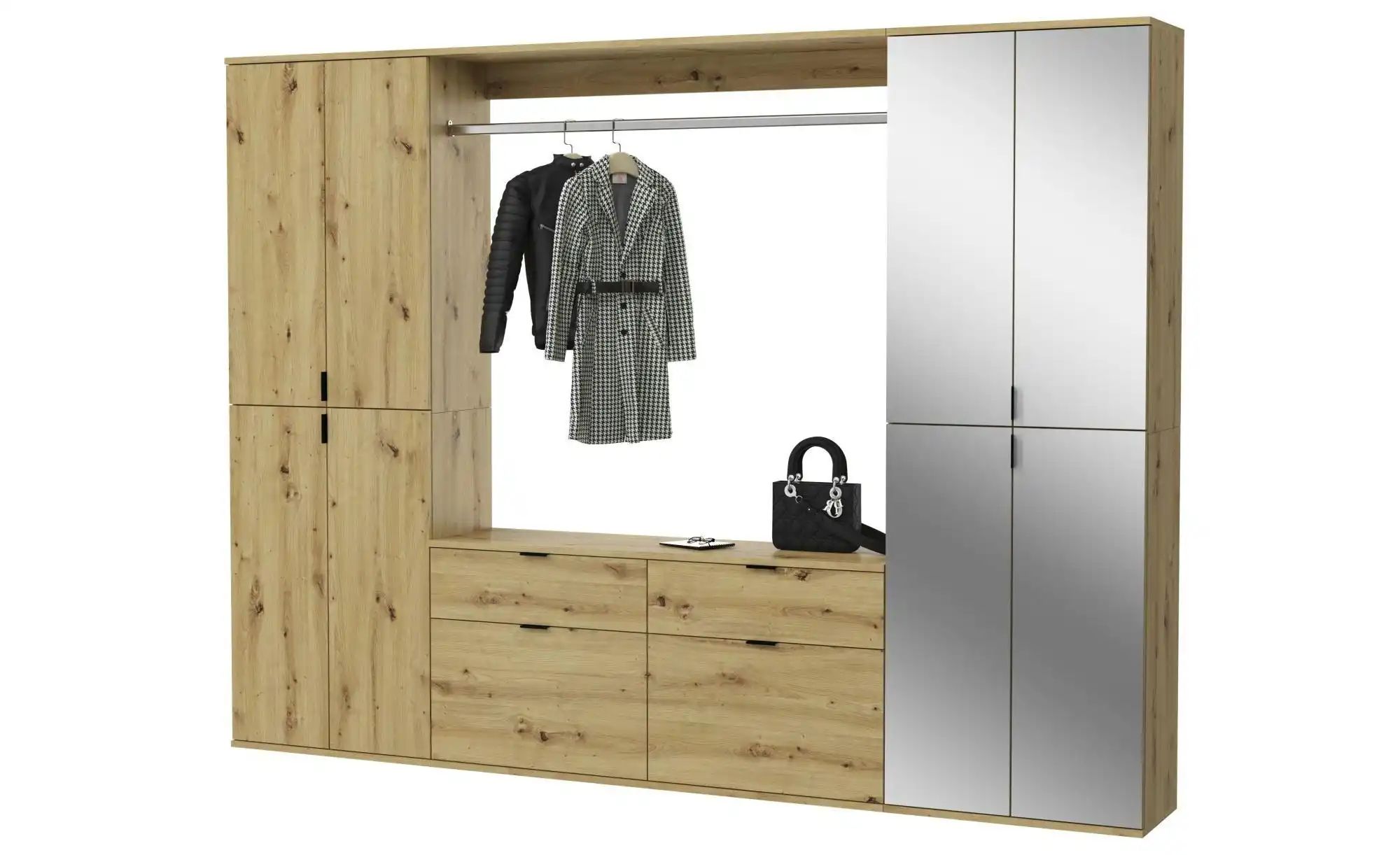 Garderoben-Set  Projekt X ¦ holzfarben ¦ Maße (cm): B: 243 H: 193 T: 34.0 G günstig online kaufen