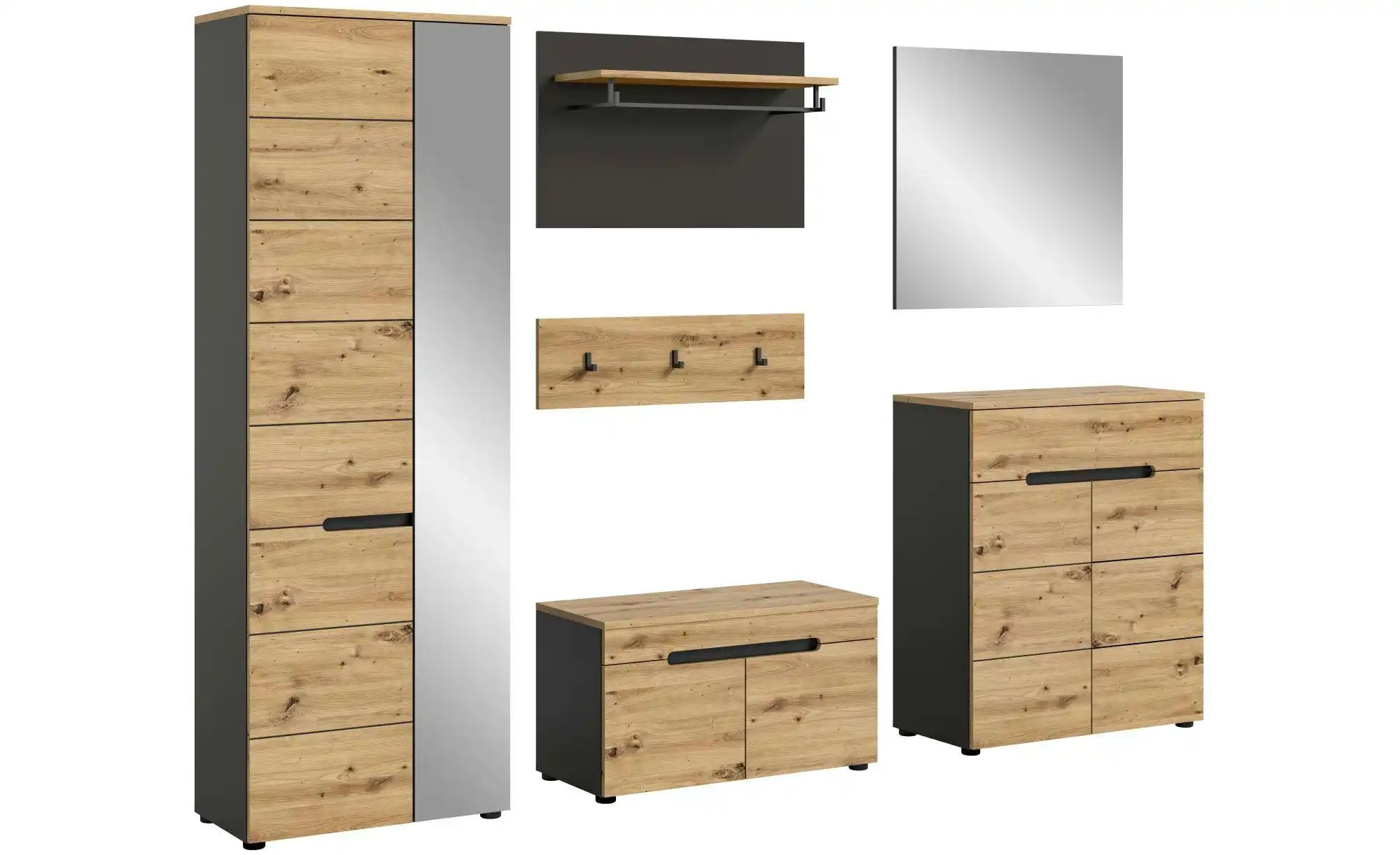 Garderobenkombination  Canu ¦ holzfarben ¦ Maße (cm): B: 255 H: 190 Gardero günstig online kaufen