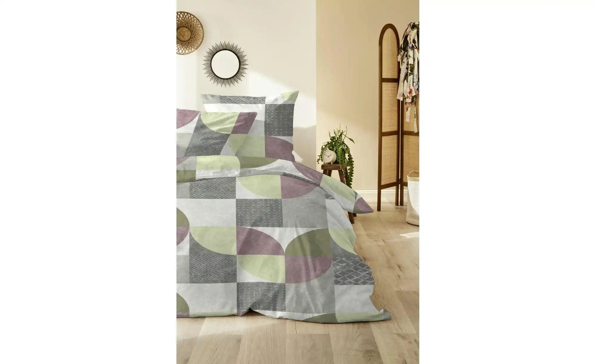 Thumbnail - Flanell Bettwäsche-Set   ¦ grün ¦ Maße (cm): B: 155 H: 1 Bettwaren > Bettwäsche > Bettwäsche Winter - Höffner