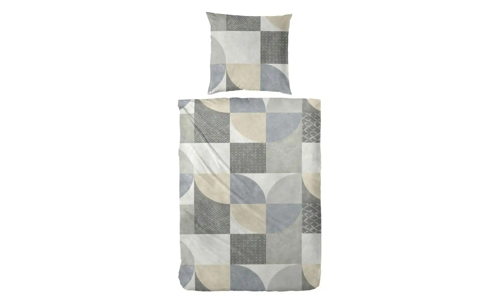 Flanell Bettwäsche-Set   ¦ grau ¦ Maße (cm): B: 155 H: 1 Bettwaren > Bettwä günstig online kaufen