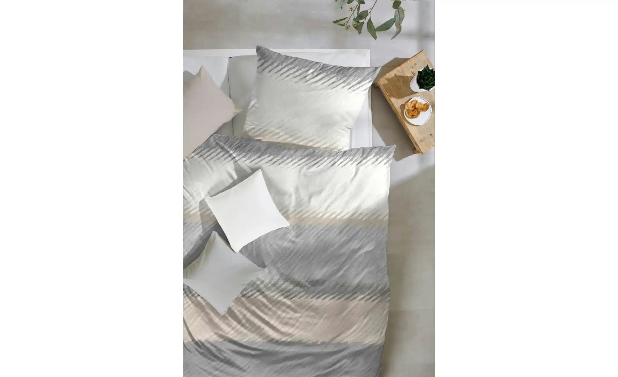 Flanell Bettwäsche-Set   ¦ grau ¦ Maße (cm): B: 135 H: 1 Bettwaren > Bettwä günstig online kaufen