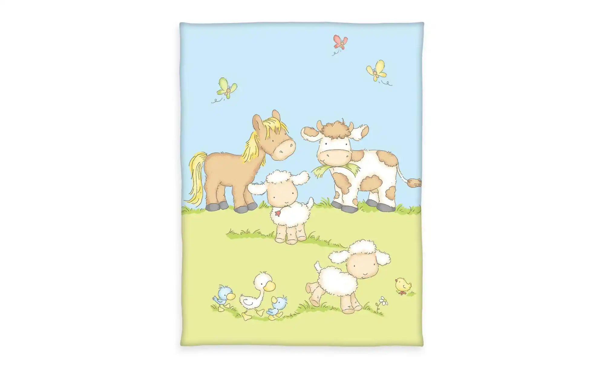 Herding Kuscheldecke  Bauernhoftiere ¦ mehrfarbig ¦ Synthetik ¦ Maße (cm): günstig online kaufen