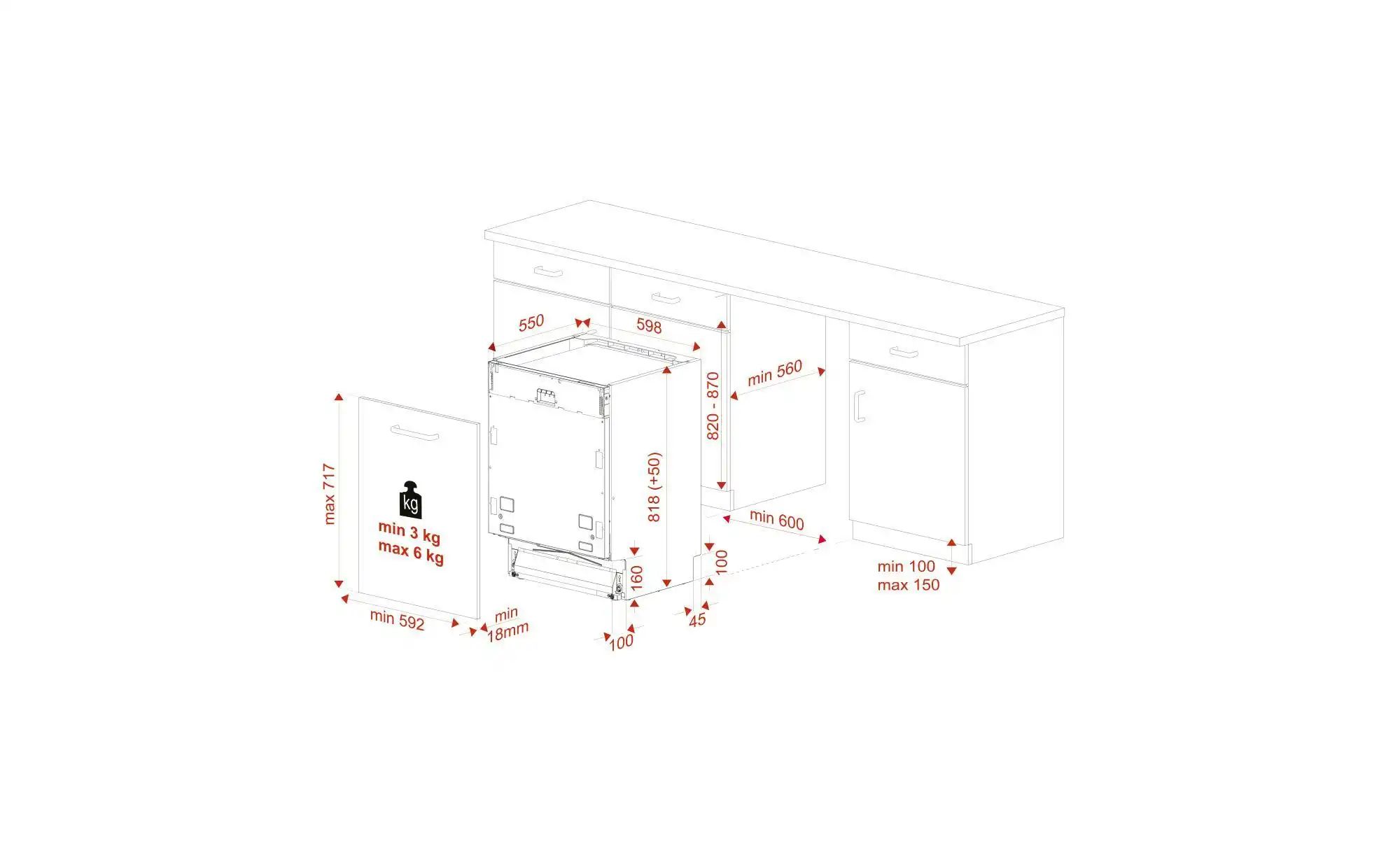 Geschirrspüler   ¦ weiß ¦ Edelstahl ¦ Maße (cm): B: 60 H: 82 Elektrogeräte günstig online kaufen