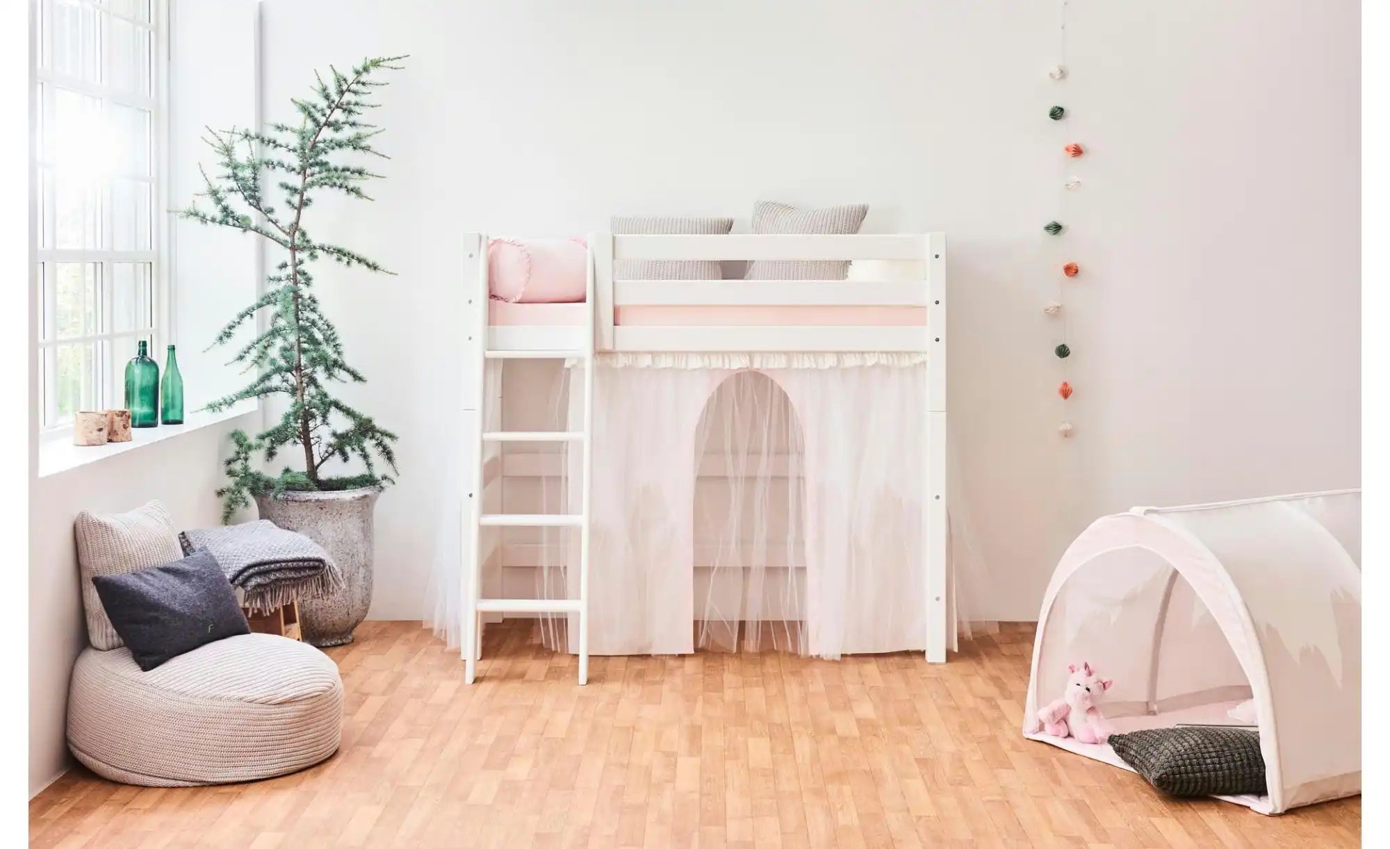 Hoppekids Vorhang Mittelhochbett 70x160  Winter Wonderland ¦ creme ¦ Maße ( günstig online kaufen