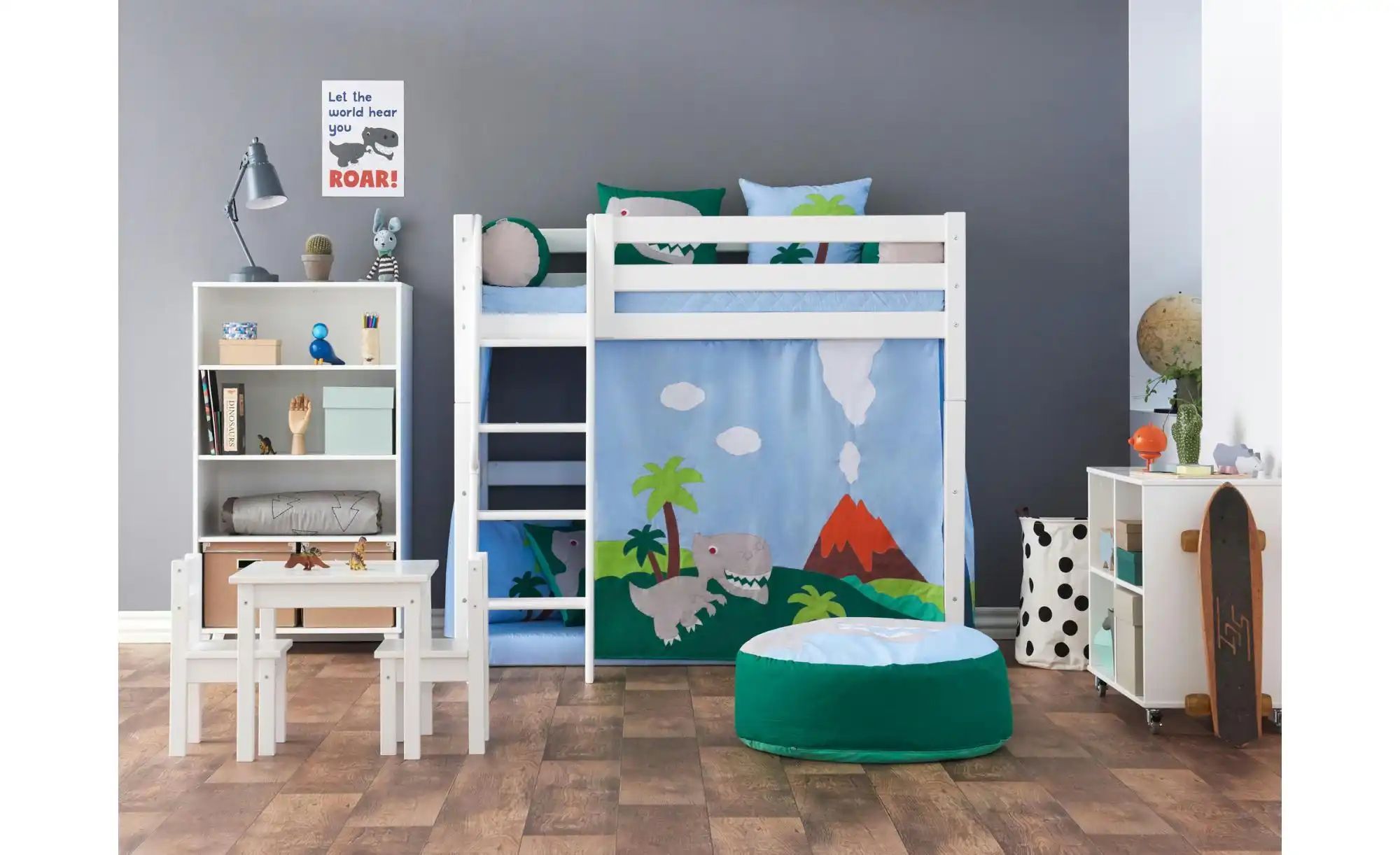 Hoppekids Vorhang Mittelhochbett 70x160  Dinosaur ¦ mehrfarbig ¦ Maße (cm): günstig online kaufen