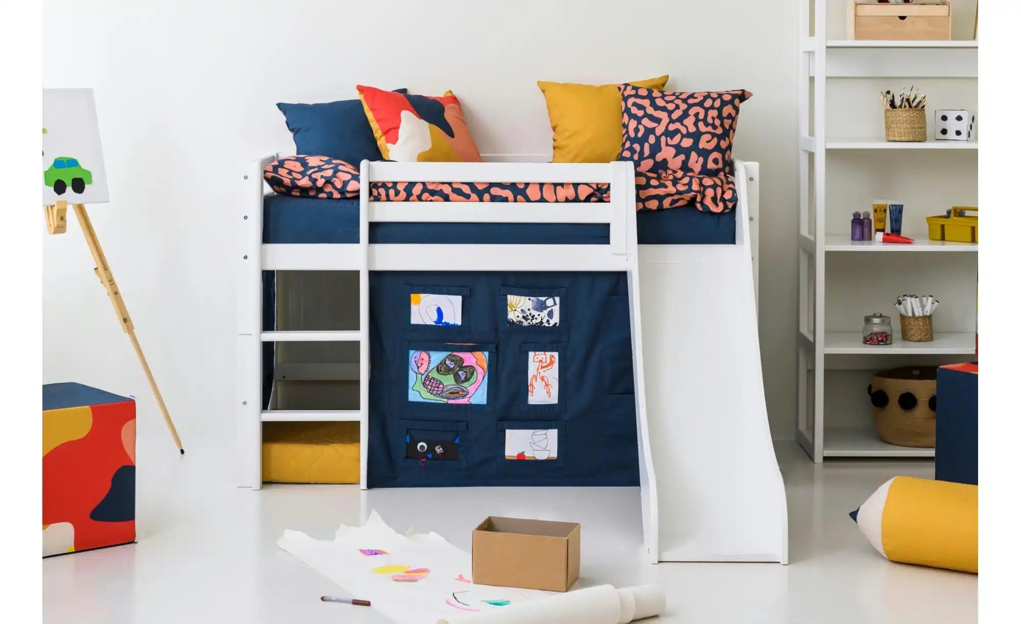 Hoppekids Vorhang für Spielbett 70x160  Creator ¦ blau ¦ Maße (cm): B: 300 günstig online kaufen