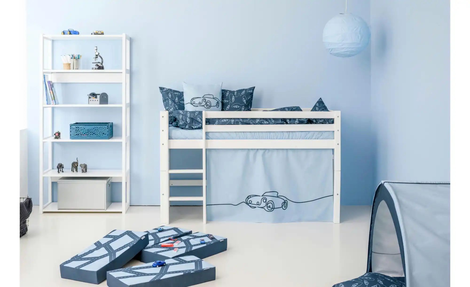 Hoppekids Vorhang für Spielbett 70x160  Cars ¦ blau ¦ Maße (cm): B: 300 H: günstig online kaufen