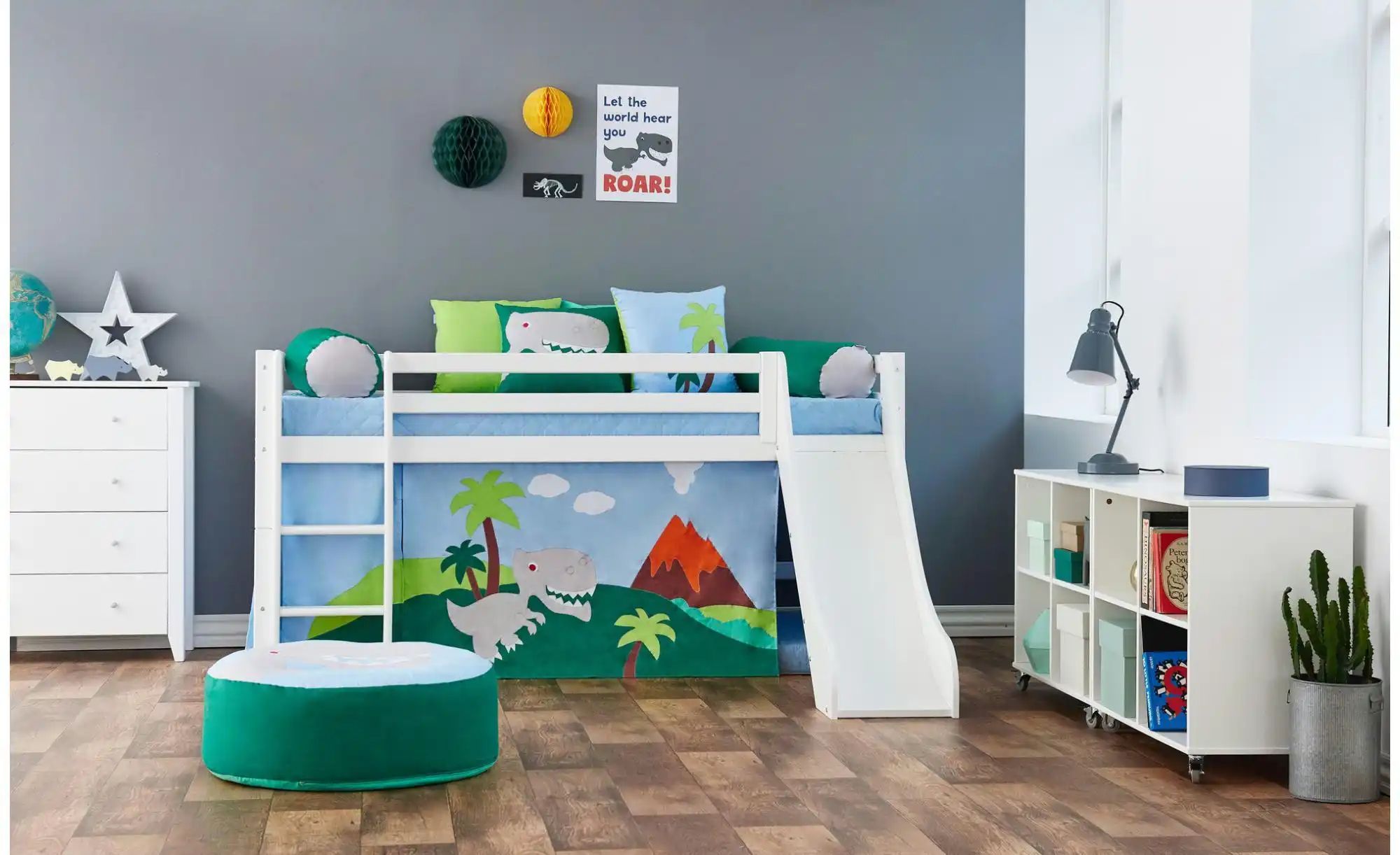 Hoppekids Vorhang für Spielbett 90x200  Dinosaur ¦ mehrfarbig ¦ Maße (cm): günstig online kaufen