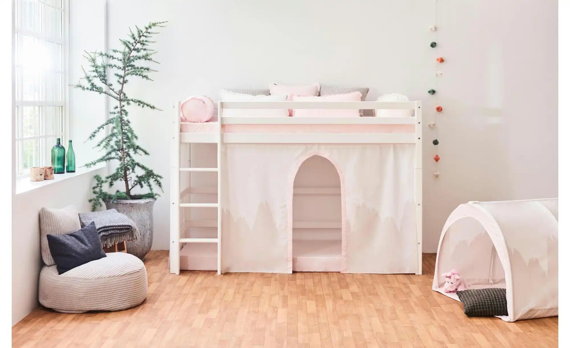 Hoppekids Vorhang Mittelhochbett 90x200  Winter Wonderland ¦ creme ¦ Maße ( günstig online kaufen