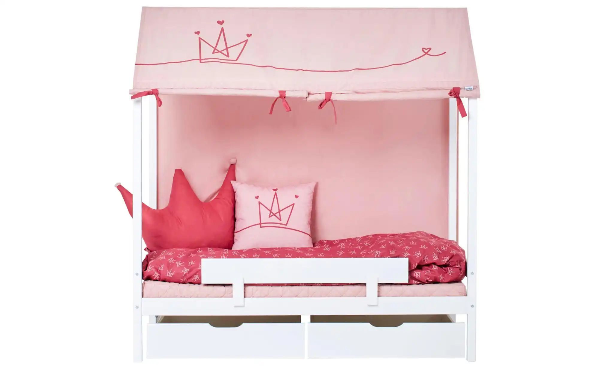 Hoppekids Hausbett-Vorhang 70x160 cm  Princess ¦ rosa/pink ¦ Maße (cm): B: günstig online kaufen