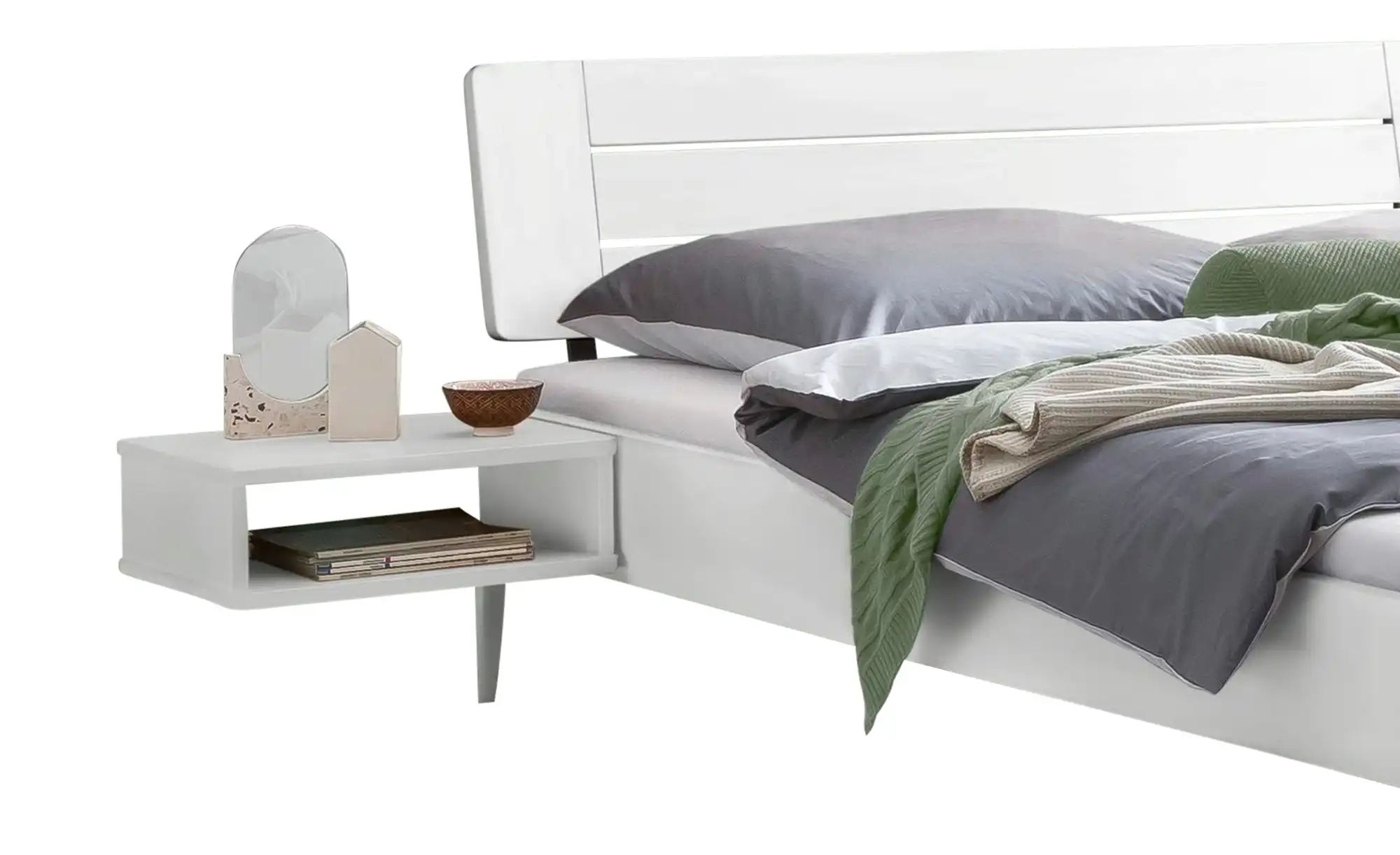 Thumbnail - HASENA Holzbett Buche Busseto ¦ weiß ¦ Maße (cm): B: 186 H: 85 Betten > Bettgestelle - Höffner