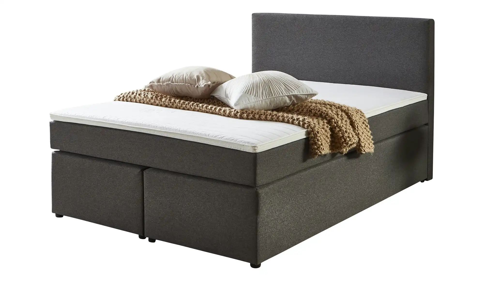 Boxspringbett  Ashbourne ¦ grau ¦ Maße (cm): B: 140 H: 105 Betten > Einzelb günstig online kaufen