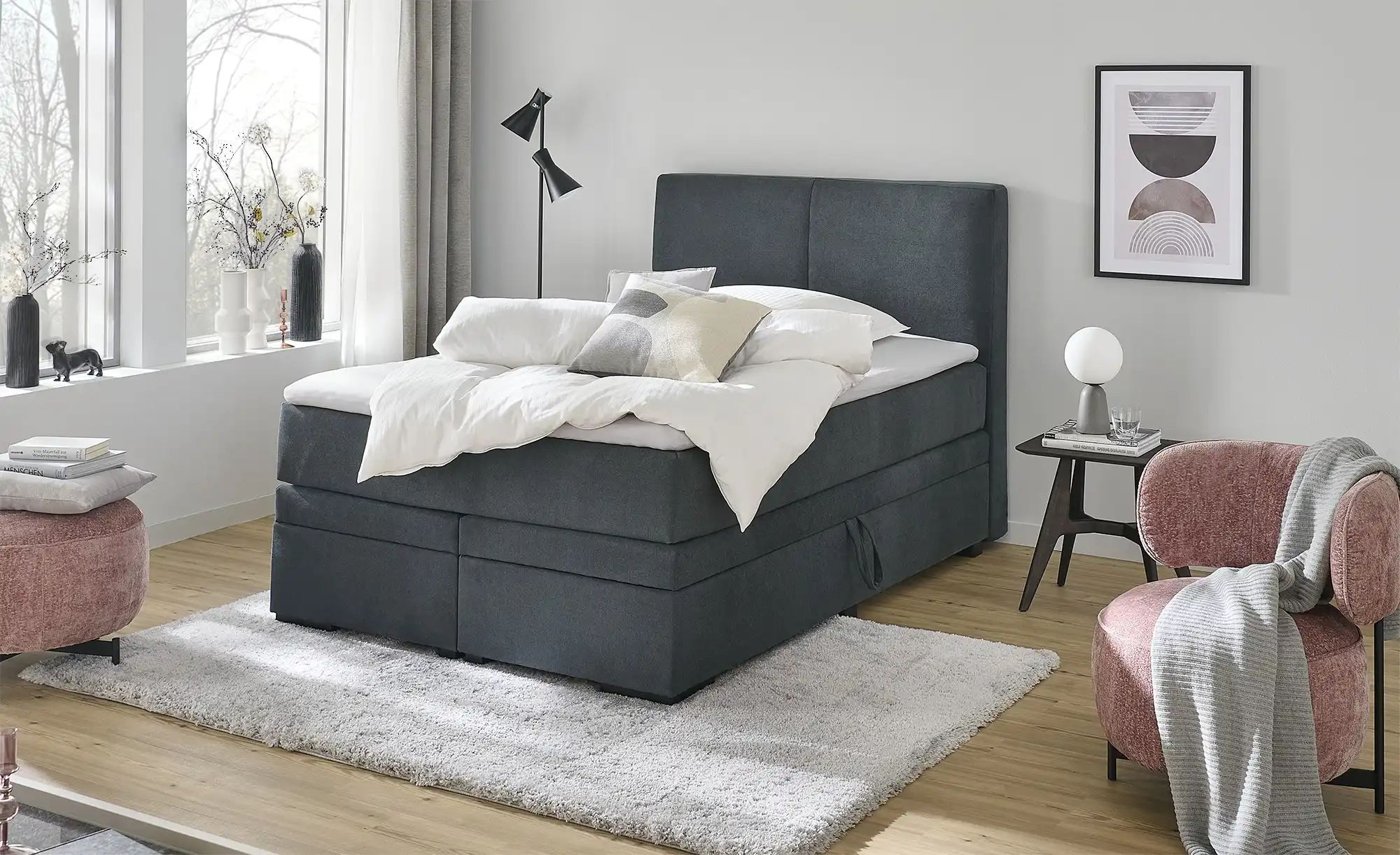 Boxi Boxspringbett mit Bettkasten Boxi Classic ¦ grau ¦ Maße (cm): B: 140 H günstig online kaufen