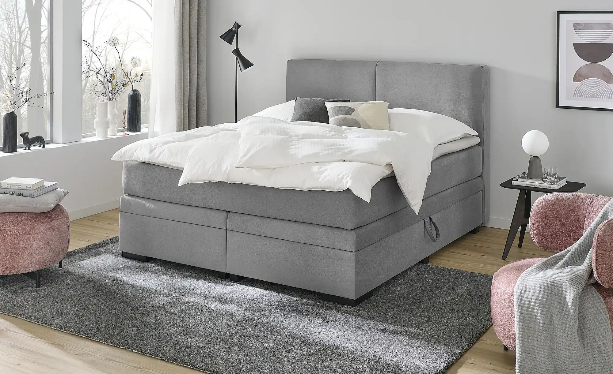 Thumbnail - Boxi Boxspringbett mit Bettkasten Boxi Classic ¦ grau ¦ Maße (cm): B: 160 H: 125 Betten > Boxspringbetten - Höffner