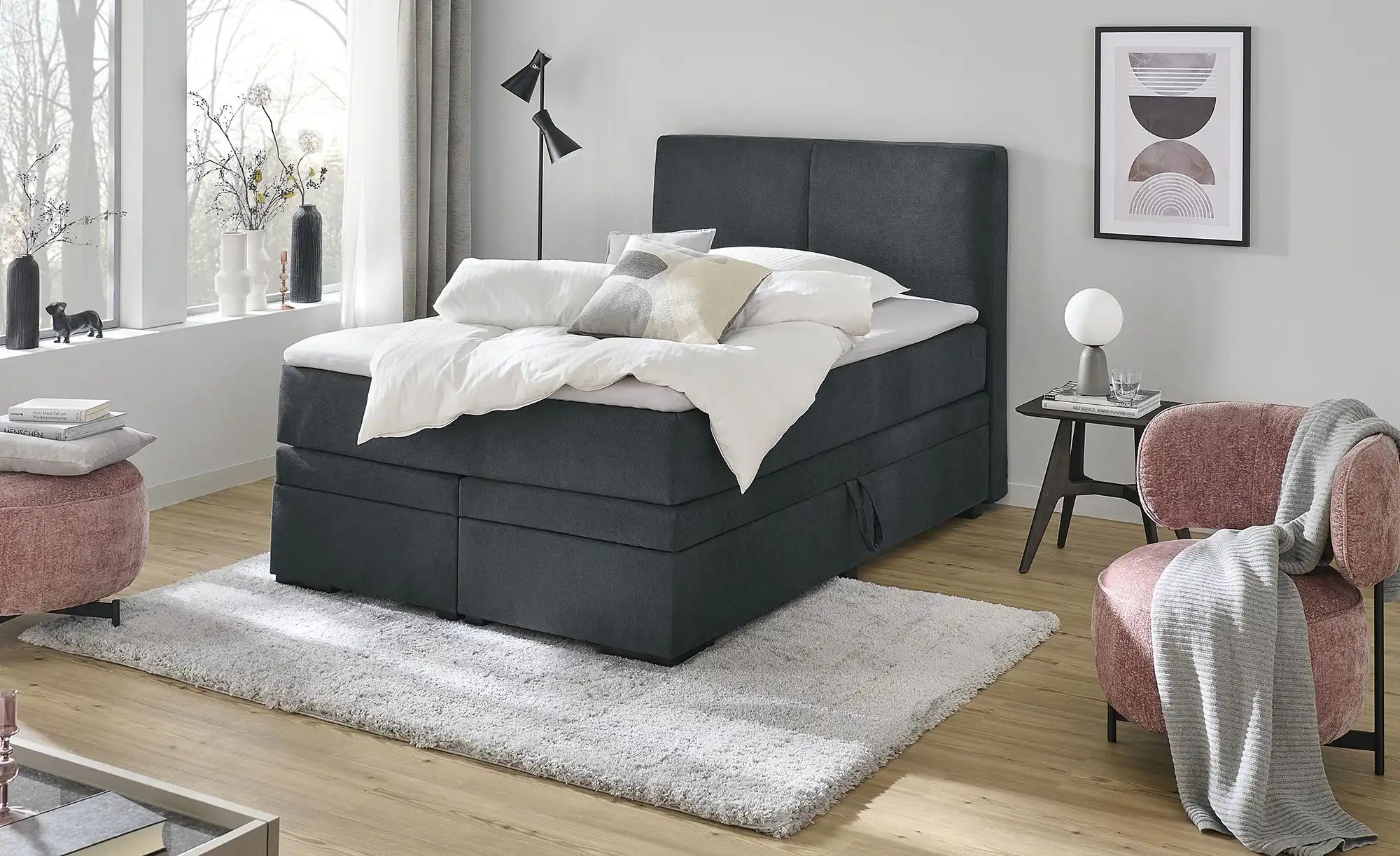Boxi Boxspringbett mit Bettkasten Boxi Classic ¦ grau ¦ Maße (cm): B: 140 H günstig online kaufen