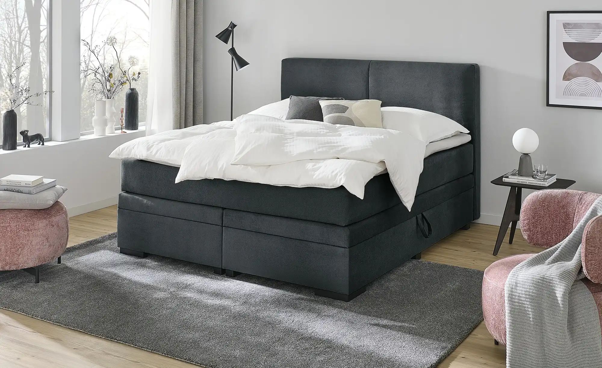 Thumbnail - Boxi Boxspringbett mit Bettkasten Boxi Classic ¦ grau ¦ Maße (cm): B: 160 H: 125 Betten > Boxspringbetten - Höffner
