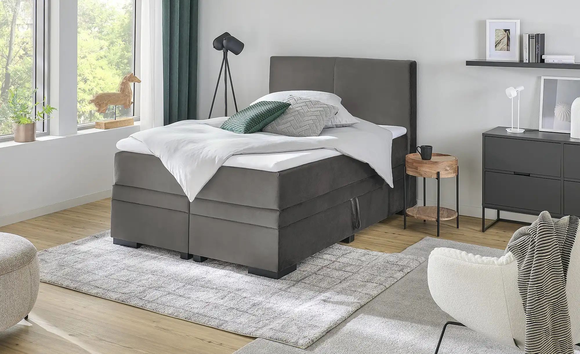 Boxi Boxspringbett mit Bettkasten Boxi Classic ¦ grau ¦ Maße (cm): B: 140 H günstig online kaufen