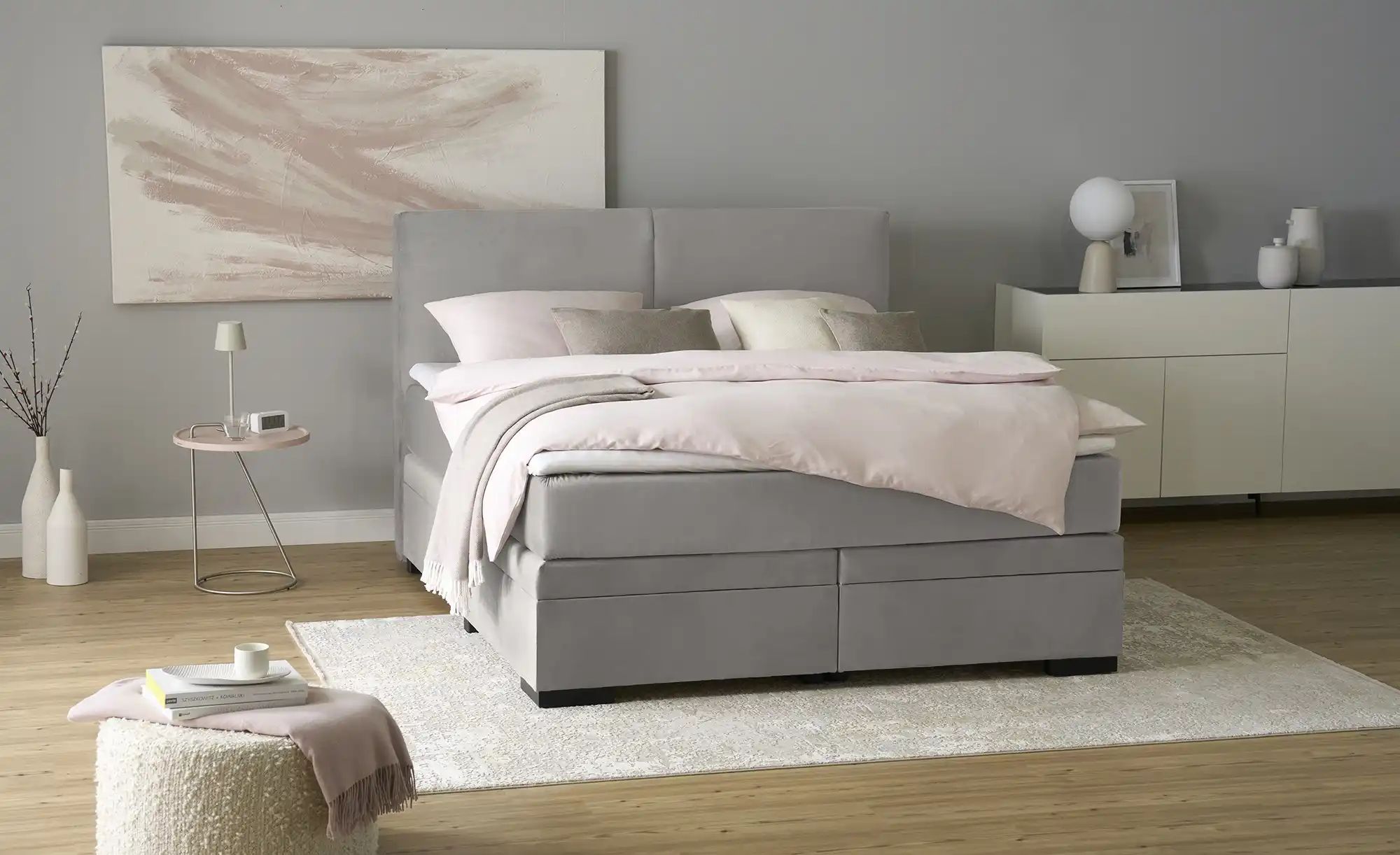 Boxi Boxspringbett mit Bettkasten Boxi Classic ¦ grau ¦ Maße (cm): B: 160 H günstig online kaufen