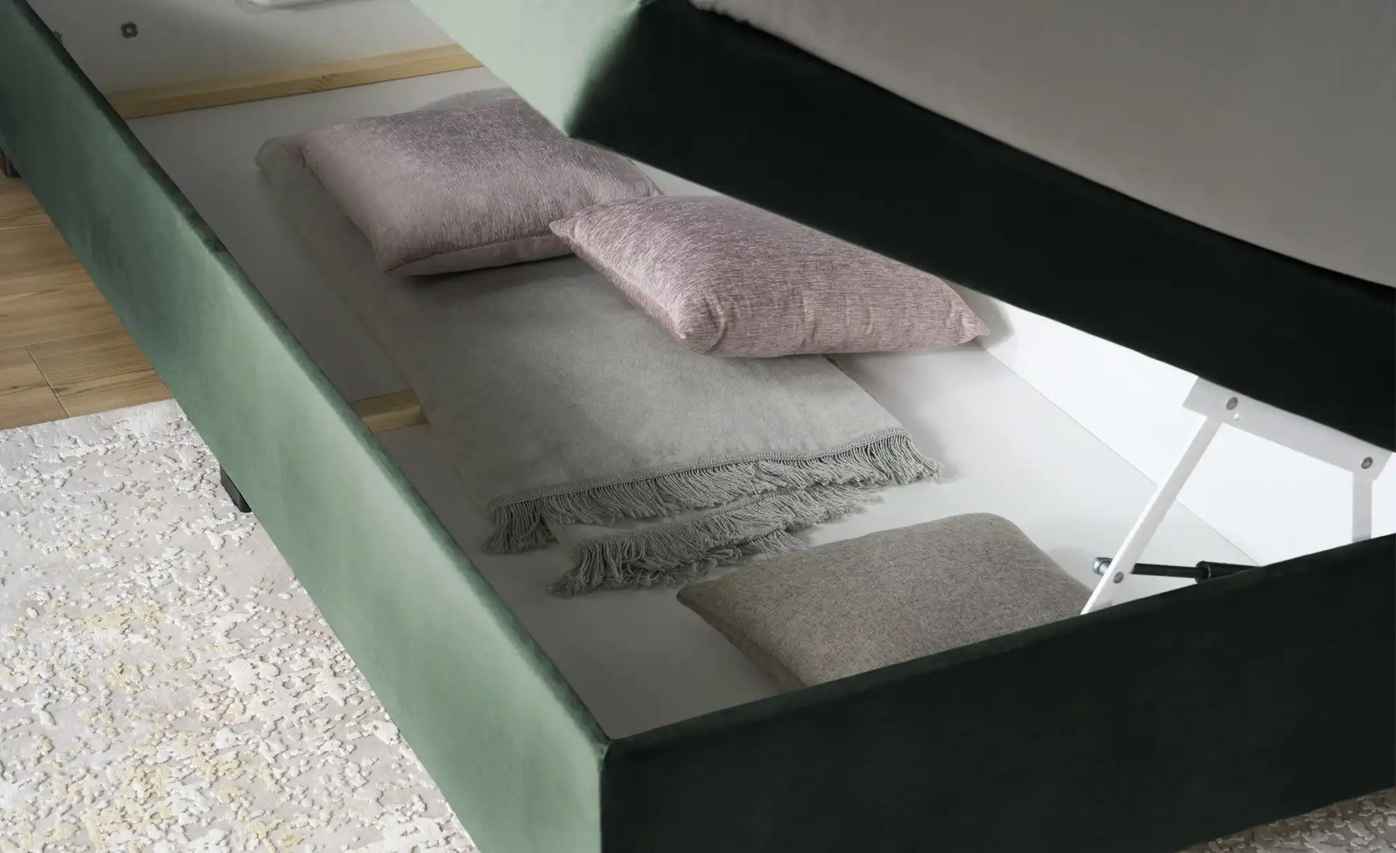 Thumbnail - Boxi Boxspringbett mit Bettkasten Boxi Classic ¦ grün ¦ Maße (cm): B: 160 H: 125 Betten > Boxspringbetten - Höffner