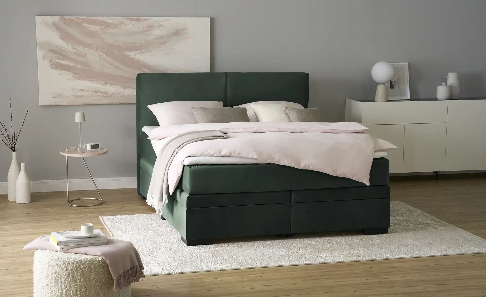 Boxi Boxspringbett mit Bettkasten Boxi Classic ¦ grün ¦ Maße (cm): B: 180 H günstig online kaufen