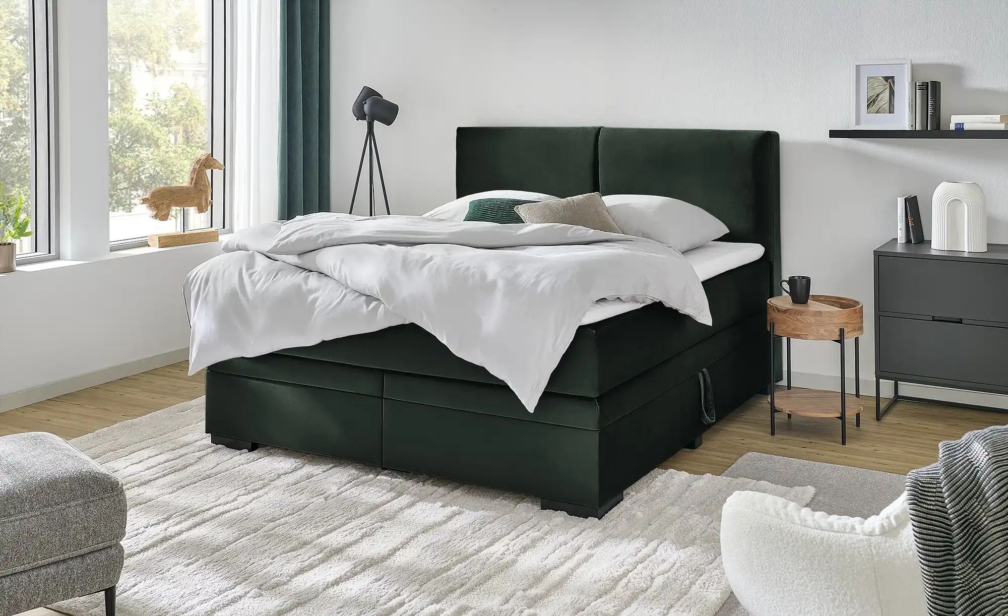 Thumbnail - Boxi Boxspringbett mit Bettkasten Boxi Classic ¦ grün ¦ Maße (cm): B: 180 H: 125 Betten > Boxspringbetten > Boxspringbet...