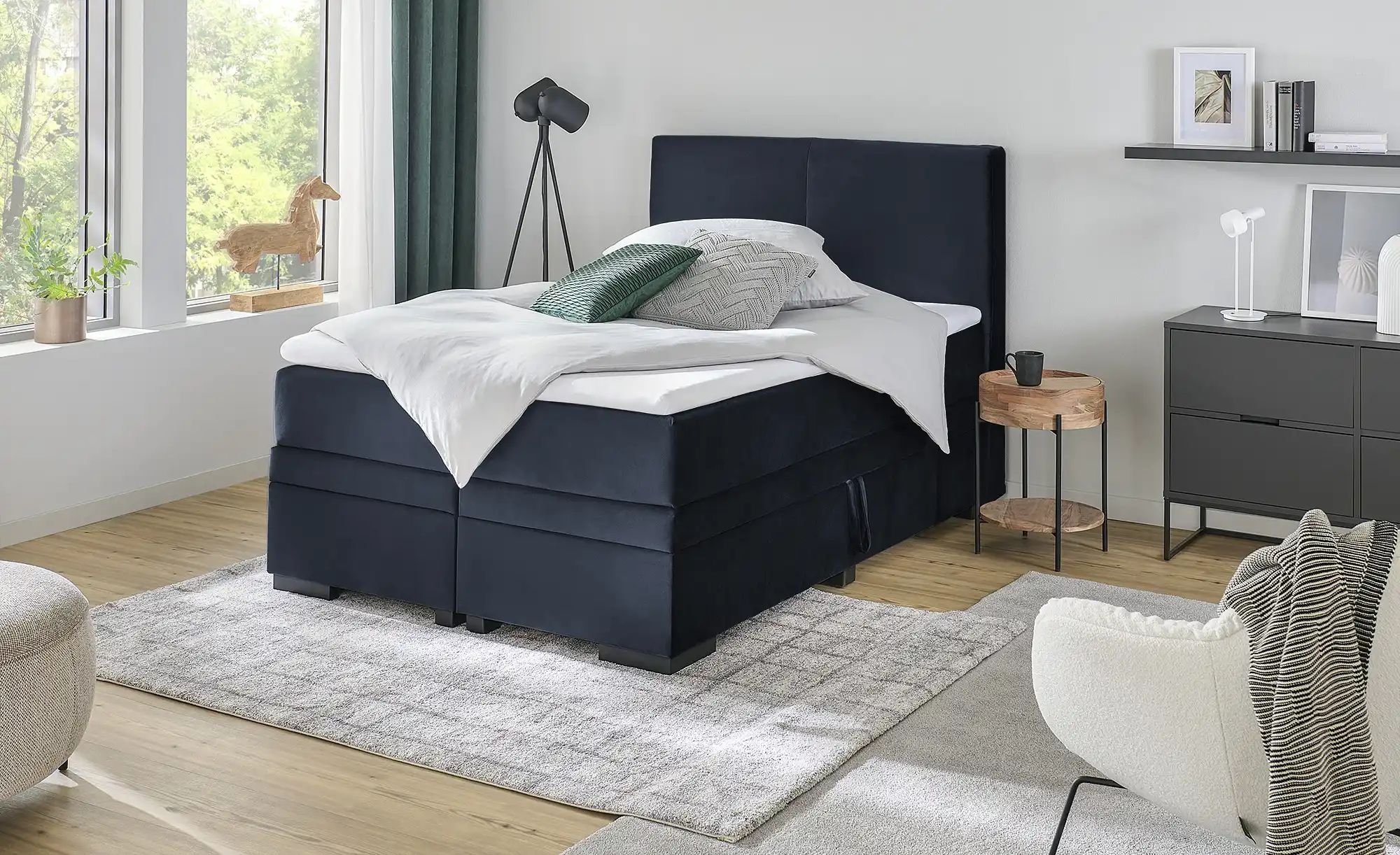 Thumbnail - Boxi Boxspringbett mit Bettkasten Boxi Classic ¦ blau ¦ Maße (cm): B: 140 H: 125 Betten > Boxspringbetten - Höffner