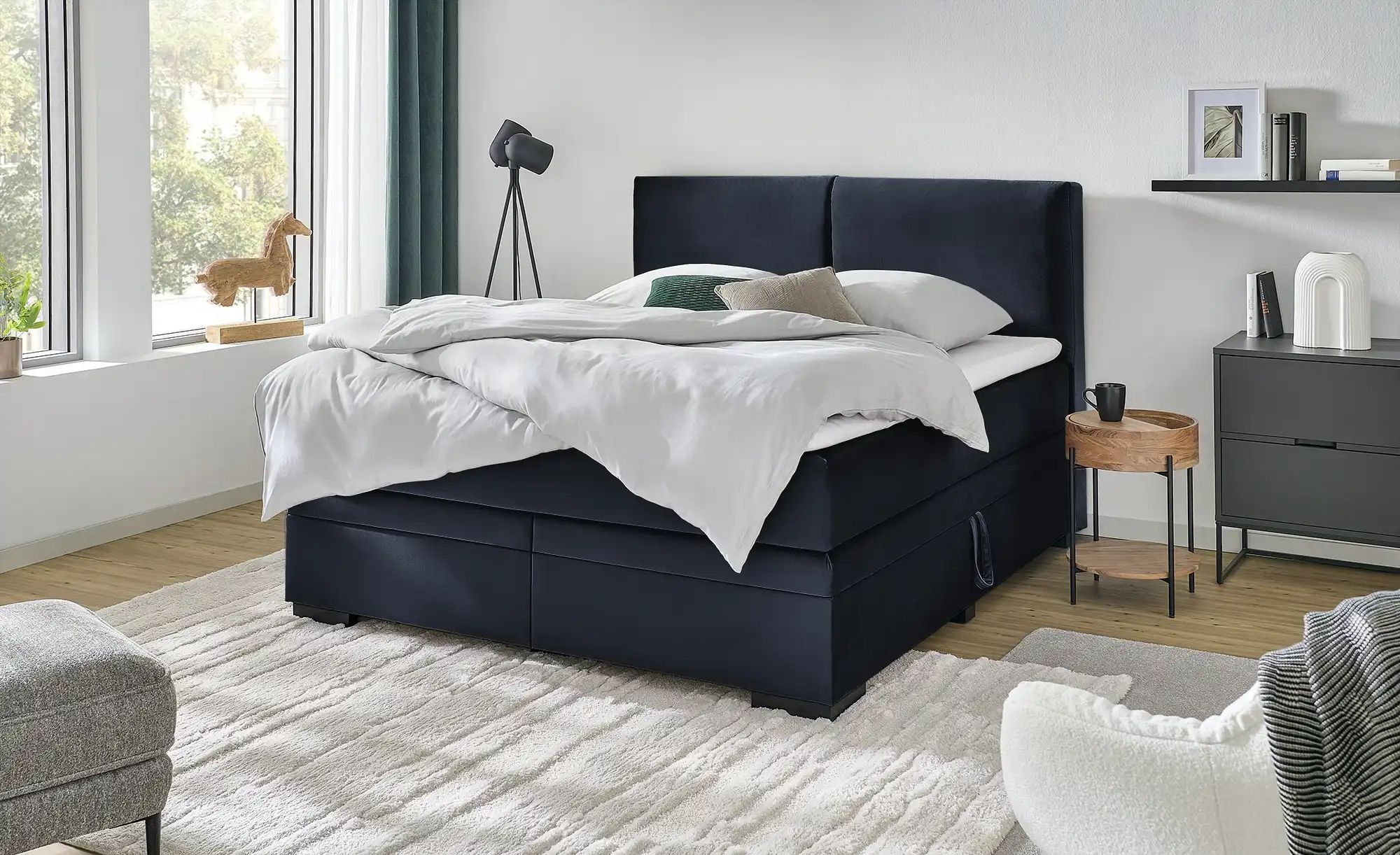 Thumbnail - Boxi Boxspringbett mit Bettkasten Boxi Classic ¦ blau ¦ Maße (cm): B: 180 H: 125 Betten > Boxspringbetten - Höffner