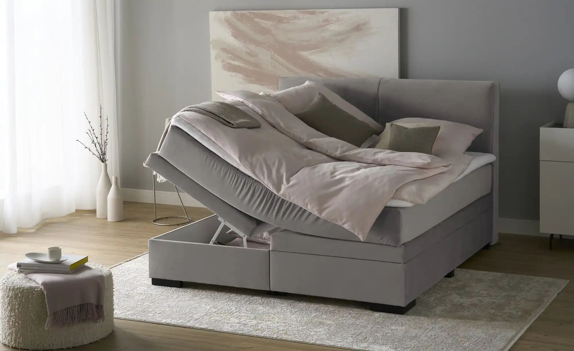 Thumbnail - Boxi Boxspringbett mit Bettkasten Boxi Classic ¦ grau ¦ Maße (cm): B: 160 H: 125 Betten > Boxspringbetten - Höffner