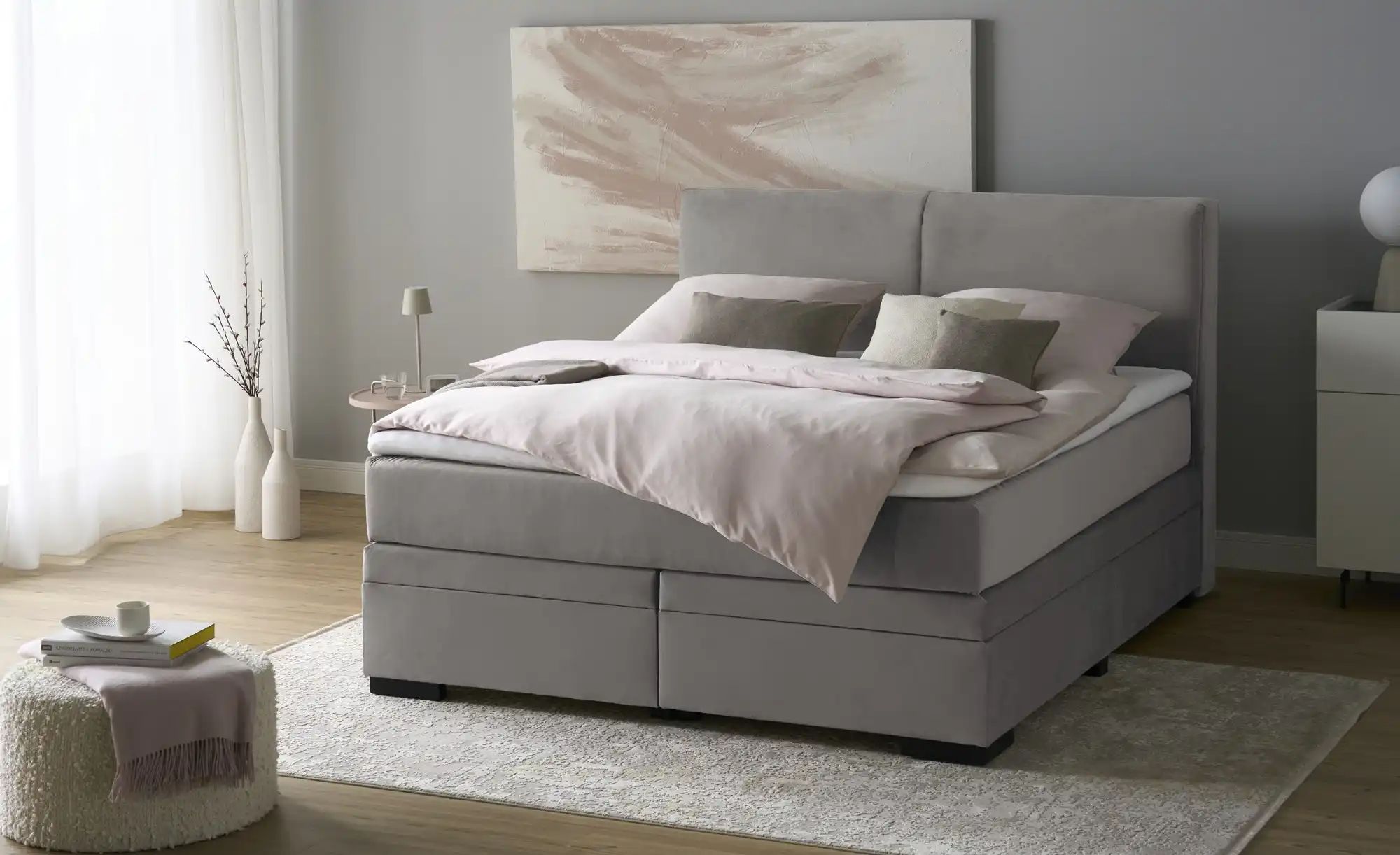 Boxi Boxspringbett mit Bettkasten Boxi Classic ¦ grau ¦ Maße (cm): B: 160 H günstig online kaufen