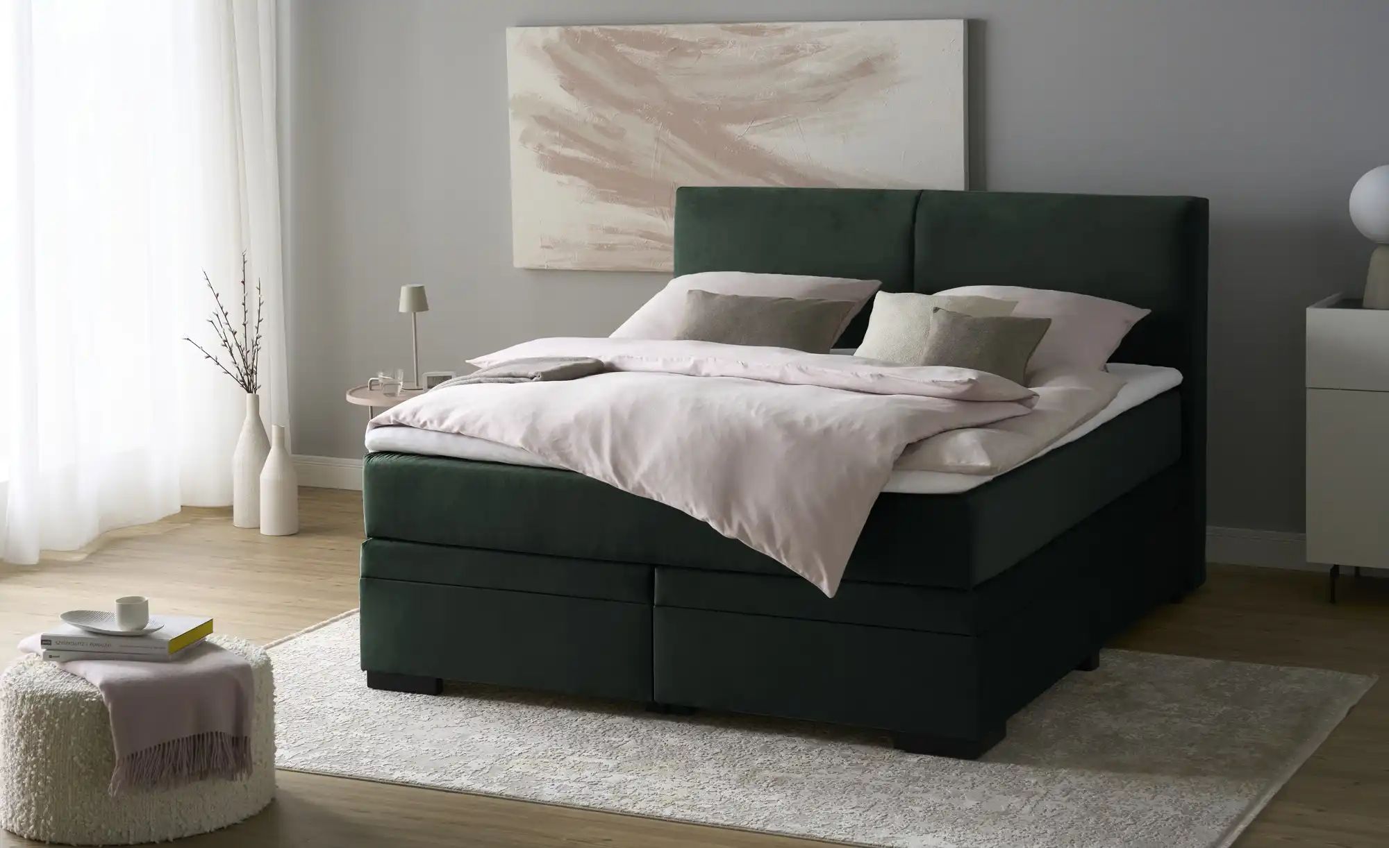 Thumbnail - Boxi Boxspringbett mit Bettkasten Boxi Classic ¦ grün ¦ Maße (cm): B: 180 H: 125 Betten > Boxspringbetten > Boxspringbet...
