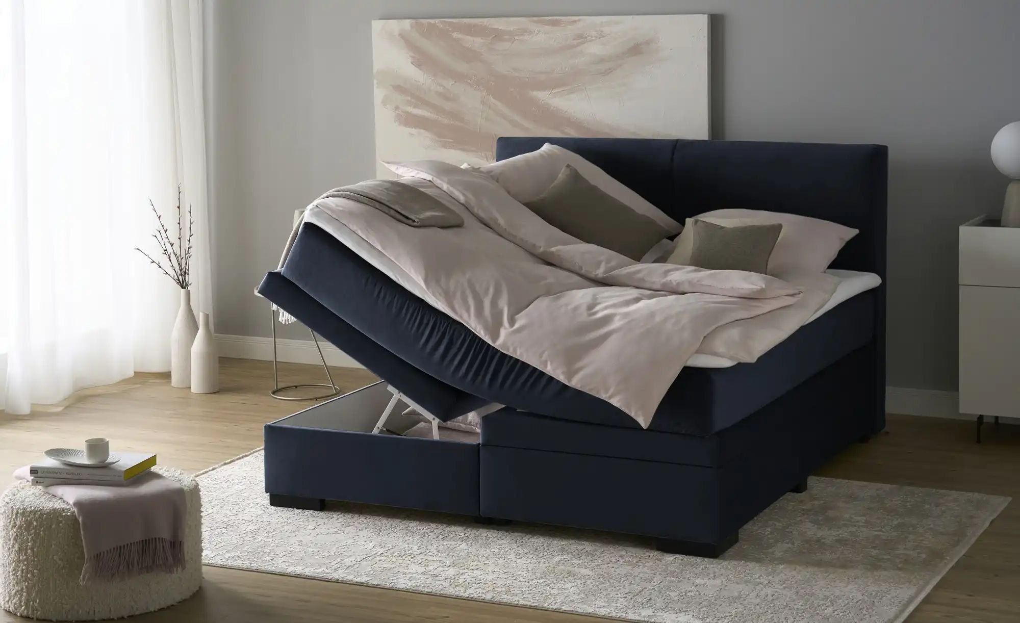Thumbnail - Boxi Boxspringbett mit Bettkasten Boxi Classic ¦ blau ¦ Maße (cm): B: 160 H: 125 Betten > Boxspringbetten - Höffner