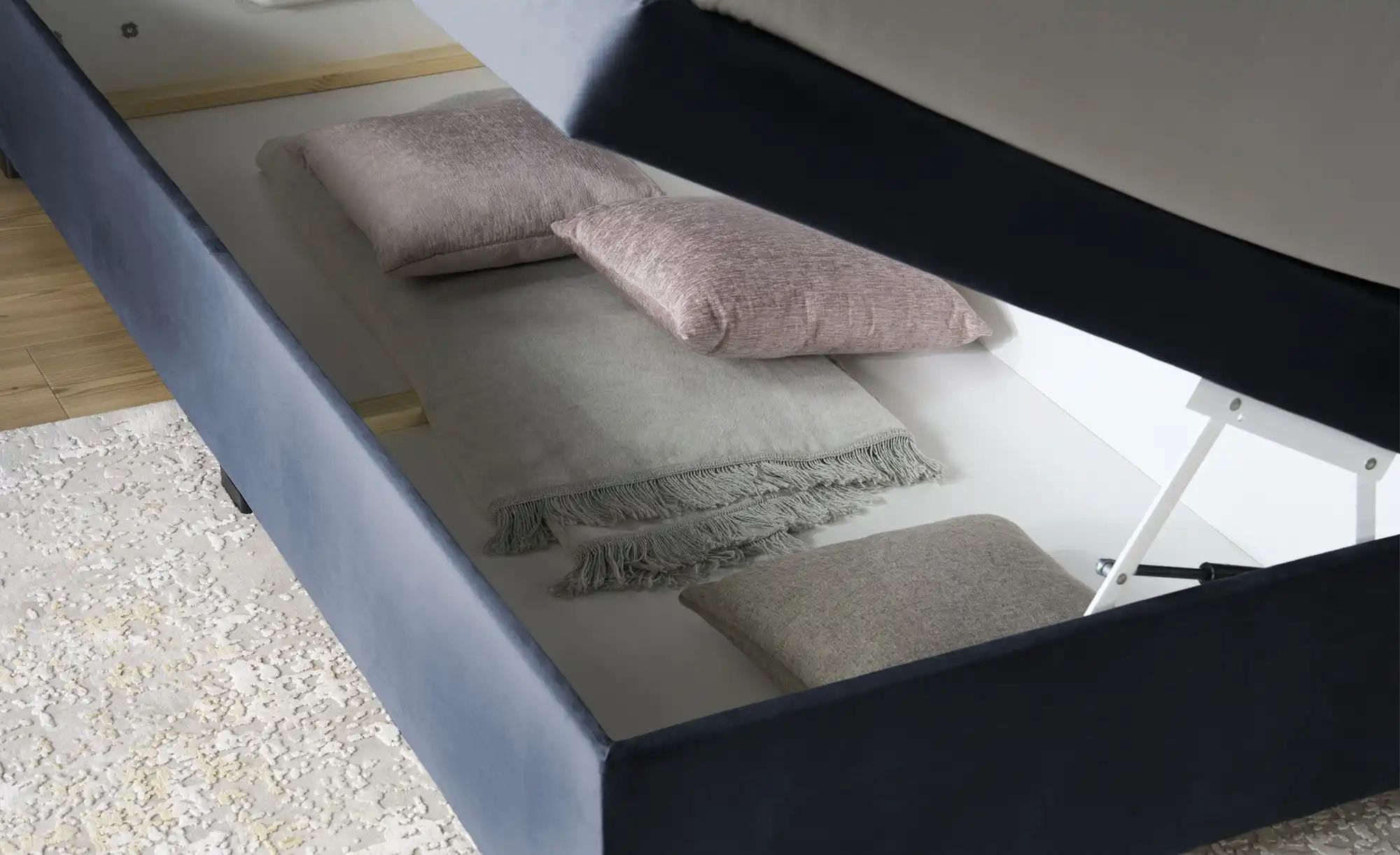 Thumbnail - Boxi Boxspringbett mit Bettkasten Boxi Classic ¦ blau ¦ Maße (cm): B: 180 H: 125 Betten > Boxspringbetten > Boxspringbet...