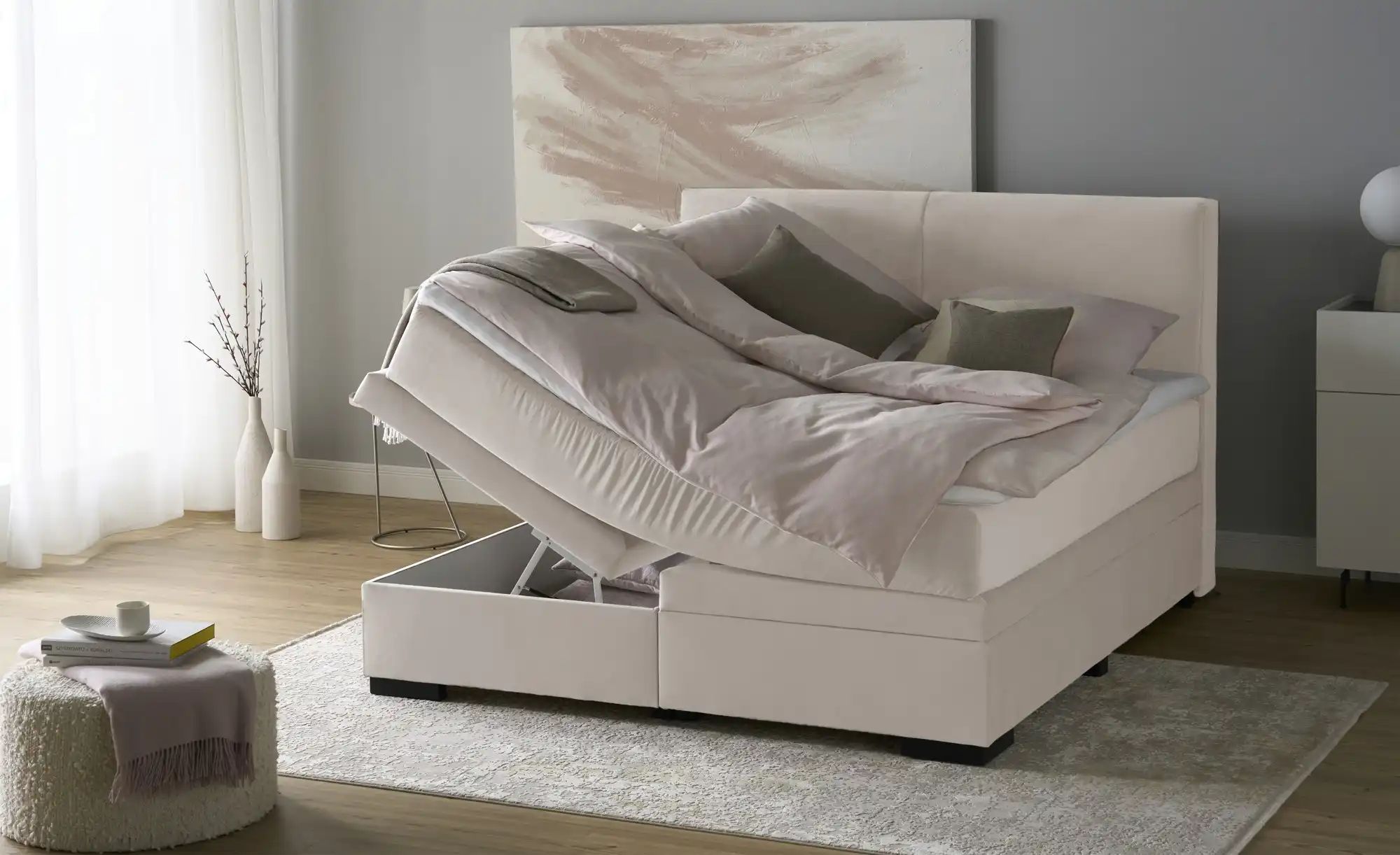 Thumbnail - Boxi Boxspringbett mit Bettkasten Boxi Classic ¦ beige ¦ Maße (cm): B: 160 H: 125 Betten > Boxspringbetten > Boxspringbe...