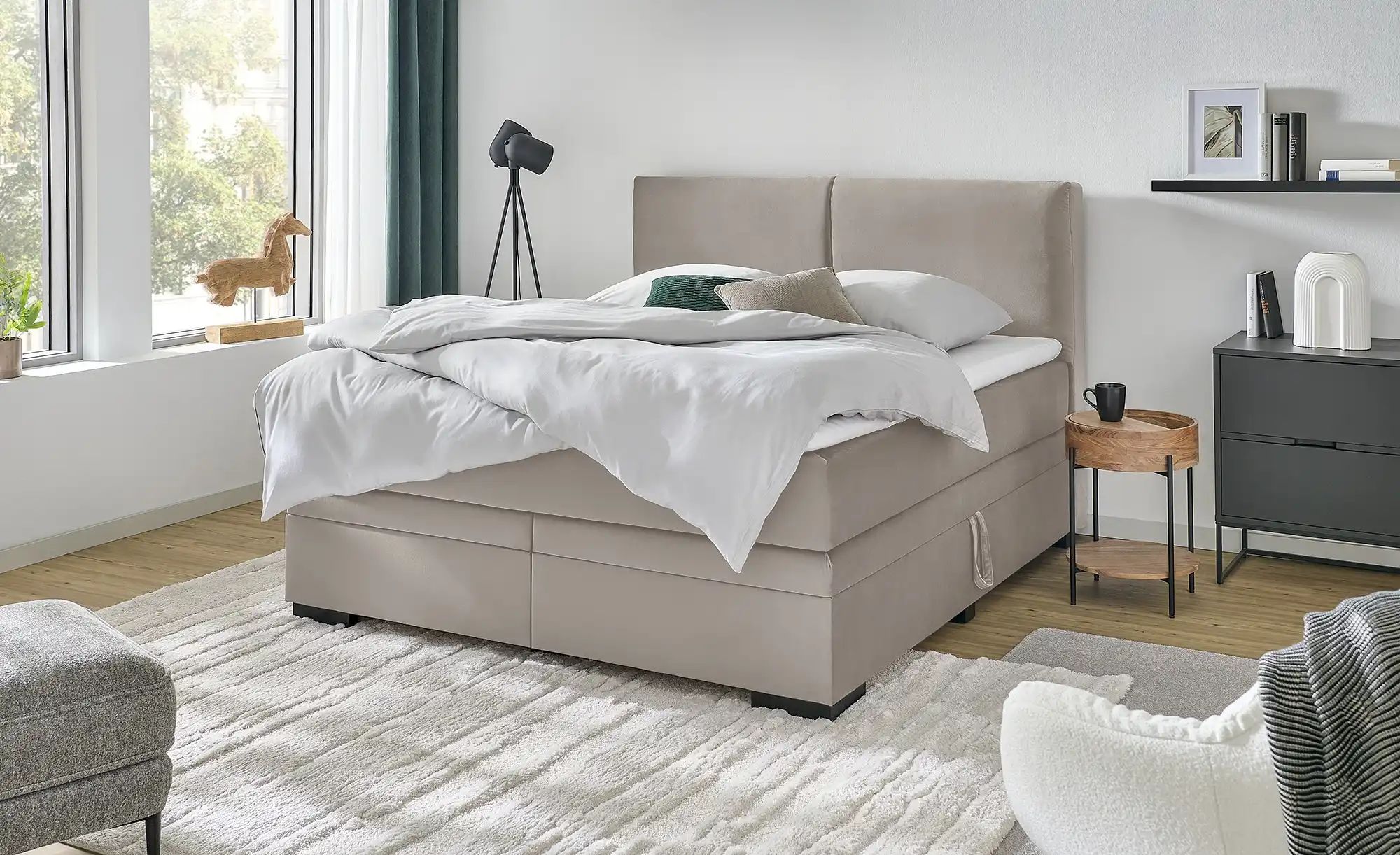 Thumbnail - Boxi Boxspringbett mit Bettkasten Boxi Classic ¦ beige ¦ Maße (cm): B: 180 H: 125 Betten > Boxspringbetten - Höffner