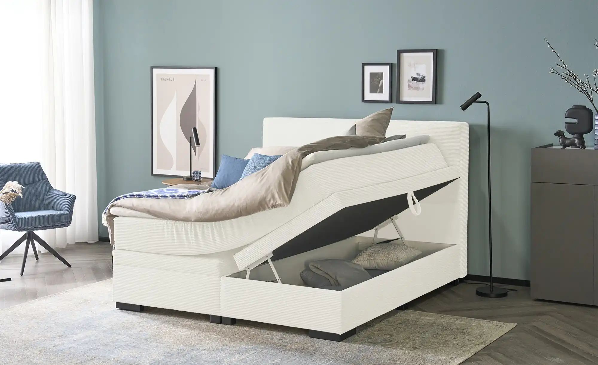 Boxi Boxspringbett mit Bettkasten Boxi Classic ¦ creme ¦ Maße (cm): B: 180 günstig online kaufen