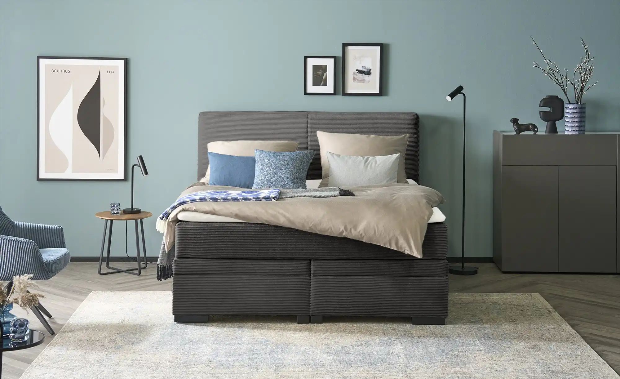 Thumbnail - Boxi Boxspringbett mit Bettkasten Boxi Classic ¦ grau ¦ Maße (cm): B: 180 H: 125 Betten > Boxspringbetten - Höffner