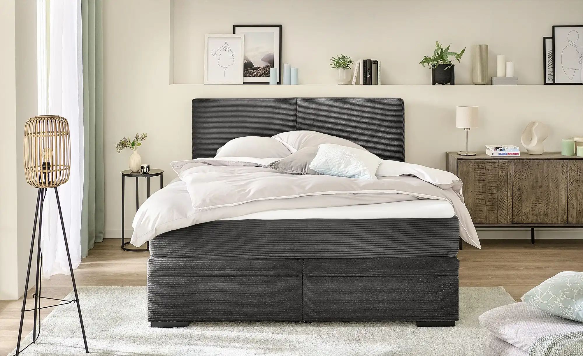 Thumbnail - Boxi Boxspringbett mit Bettkasten Boxi Classic ¦ grau ¦ Maße (cm): B: 180 H: 125 Betten > Boxspringbetten - Höffner