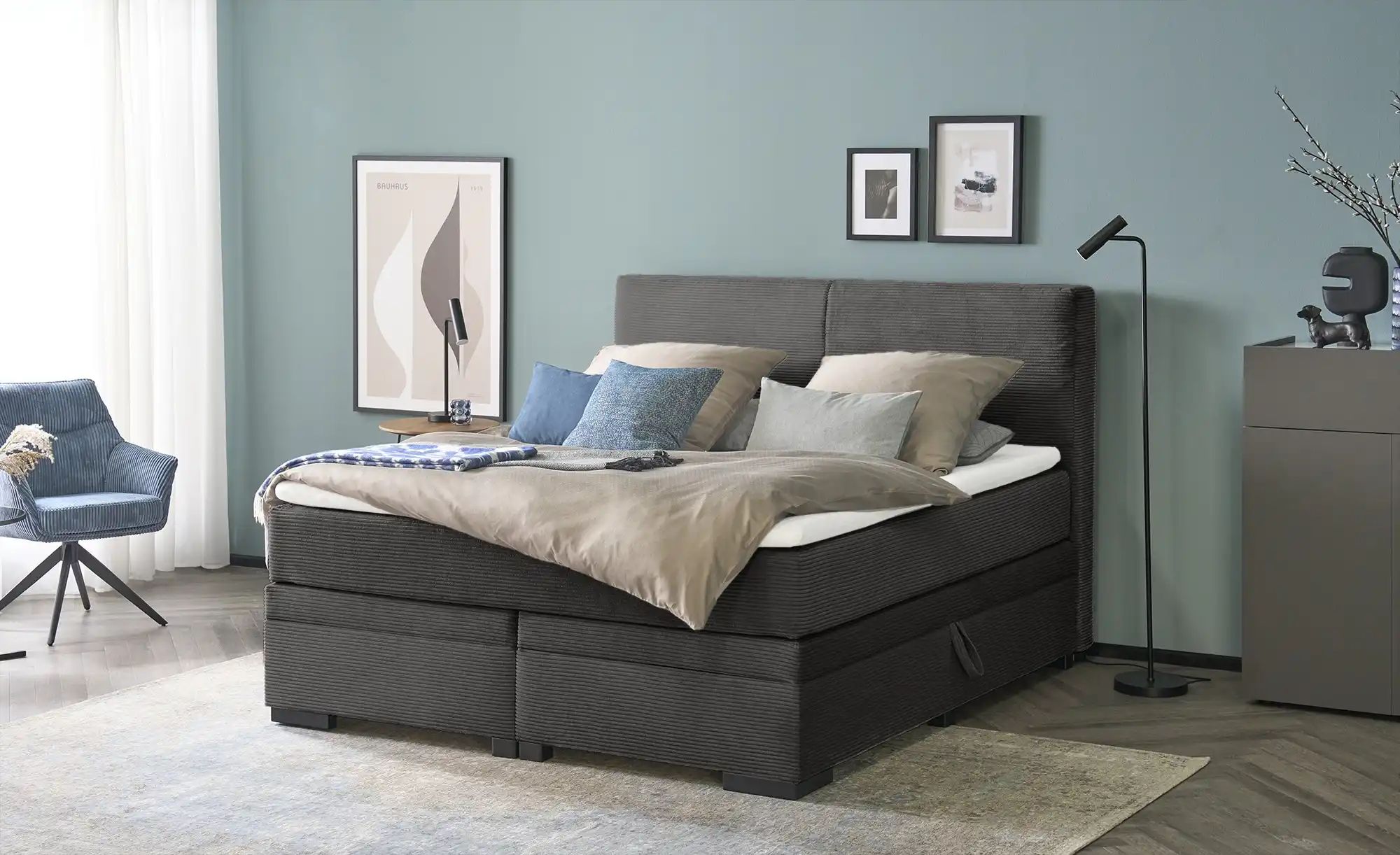 Thumbnail - Boxi Boxspringbett mit Bettkasten Boxi Classic ¦ grau ¦ Maße (cm): B: 180 H: 125 Betten > Boxspringbetten - Höffner