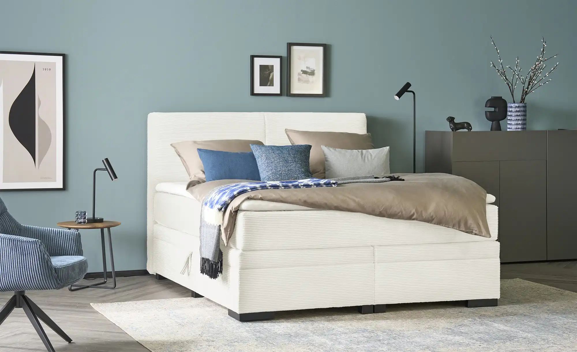 Thumbnail - Boxi Boxspringbett mit Bettkasten Boxi Classic ¦ creme ¦ Maße (cm): B: 180 H: 125 Betten > Boxspringbetten - Höffner