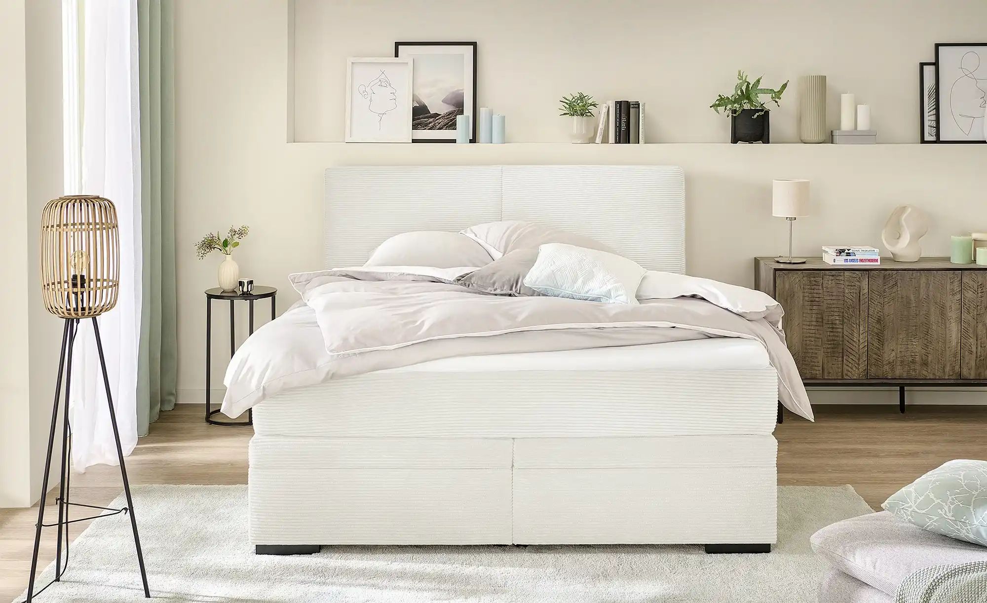 Thumbnail - Boxi Boxspringbett mit Bettkasten Boxi Classic ¦ creme ¦ Maße (cm): B: 180 H: 125 Betten > Boxspringbetten - Höffner