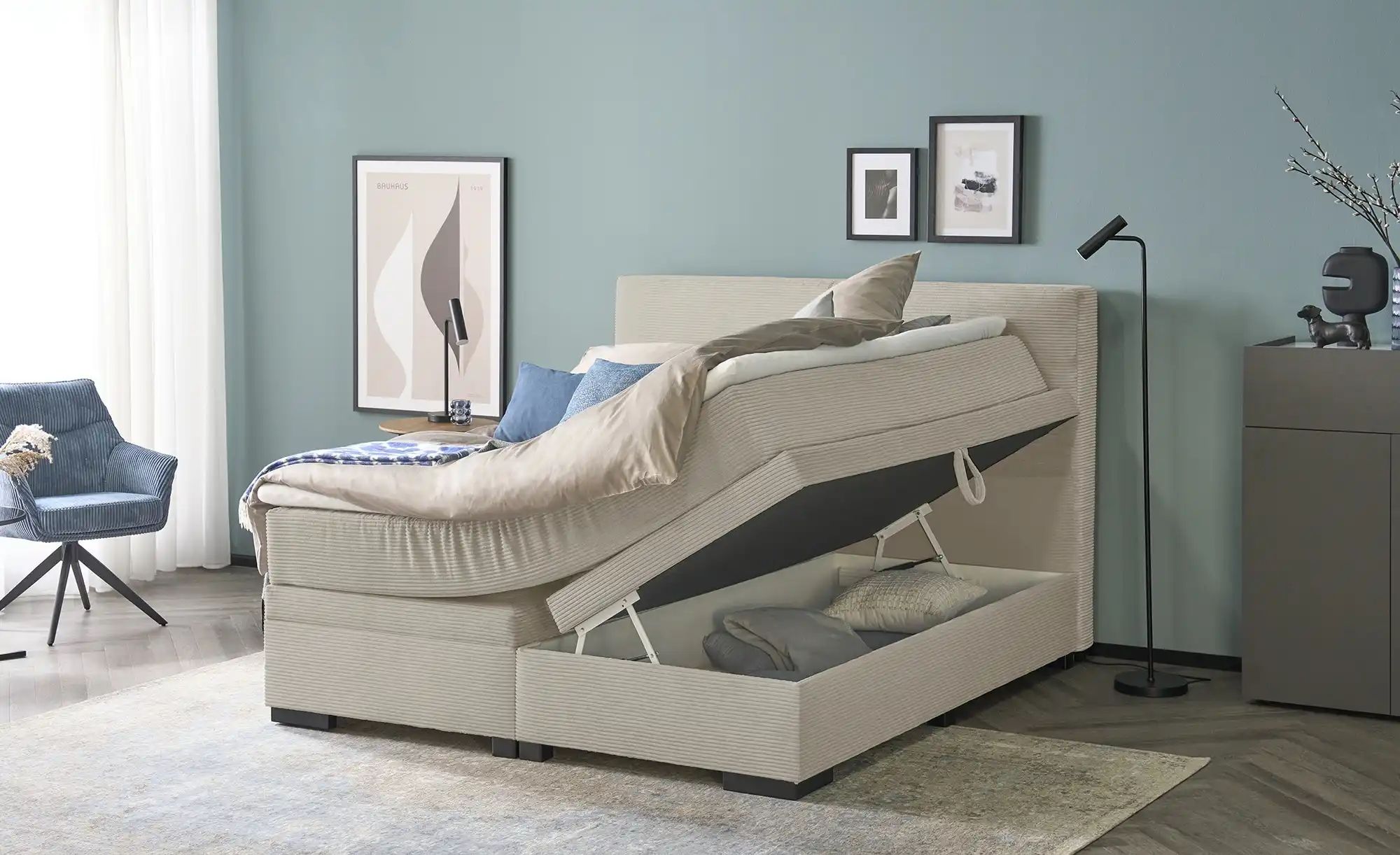 Thumbnail - Boxi Boxspringbett mit Bettkasten Boxi Classic ¦ beige ¦ Maße (cm): B: 160 H: 125 Betten > Boxspringbetten > Boxspringbe...