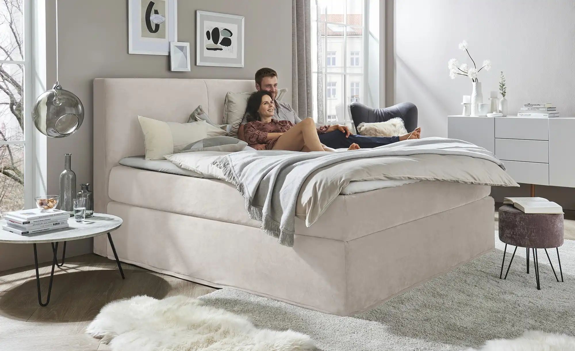 Thumbnail - Boxi Boxspringbett  Boxi Classic ¦ beige ¦ Maße (cm): B: 180 H: 125 Betten > Boxspringbetten - Höffner