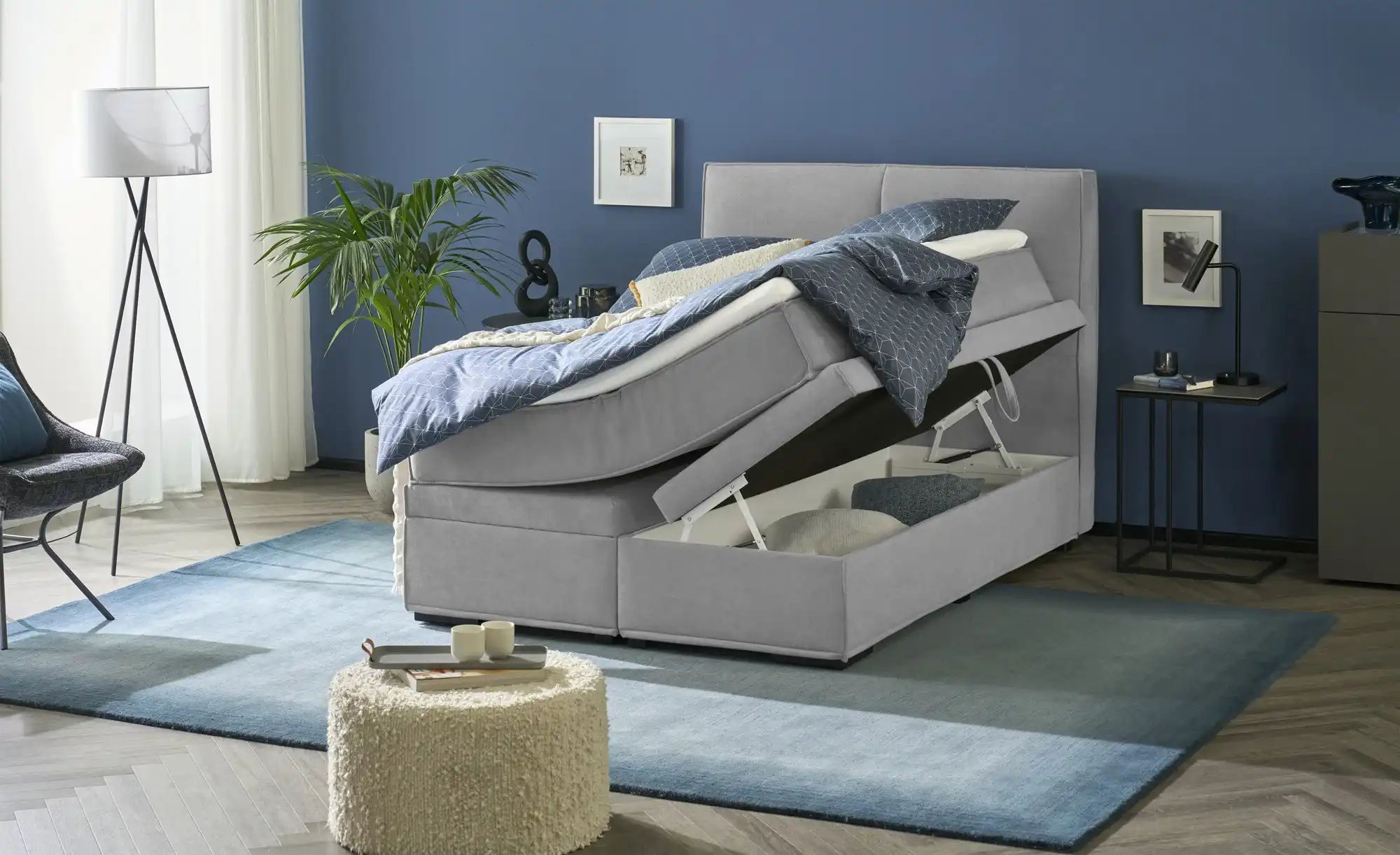Thumbnail - Boxi Boxspringbett mit Bettkasten Boxi Urban ¦ grau ¦ Maße (cm): B: 140 H: 125 Betten > Boxspringbetten - Höffner