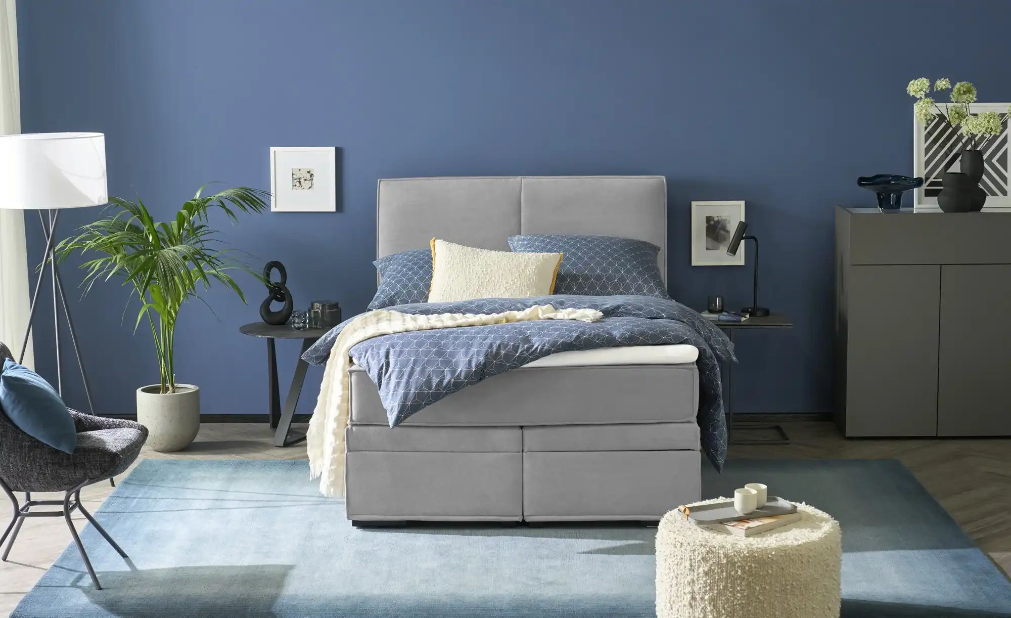 Boxi Boxspringbett mit Bettkasten Boxi Urban ¦ grau ¦ Maße (cm): B: 140 H: günstig online kaufen